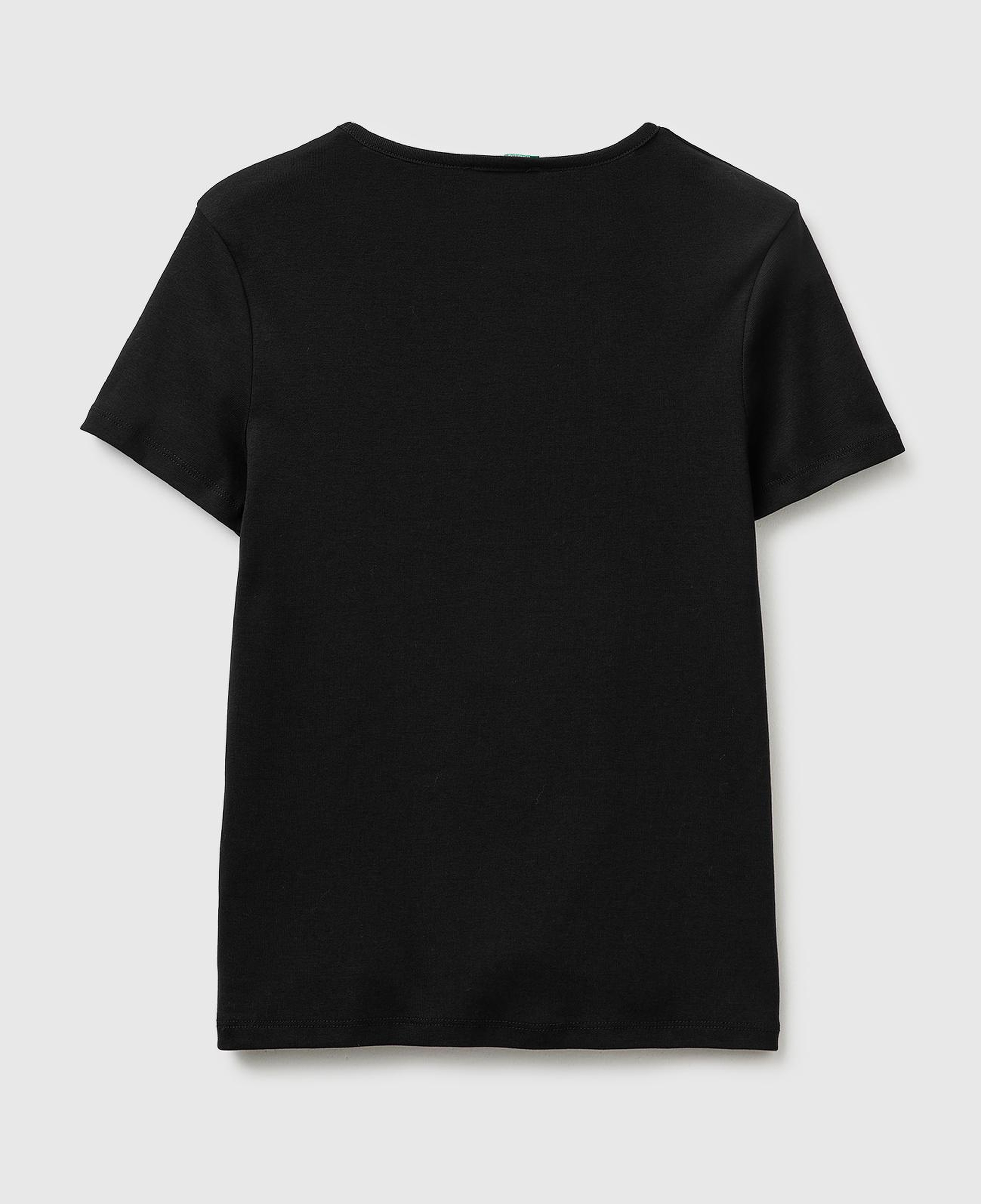 Kadın Siyah %100 Pamuk Bisiklet Yaka T-Shirt