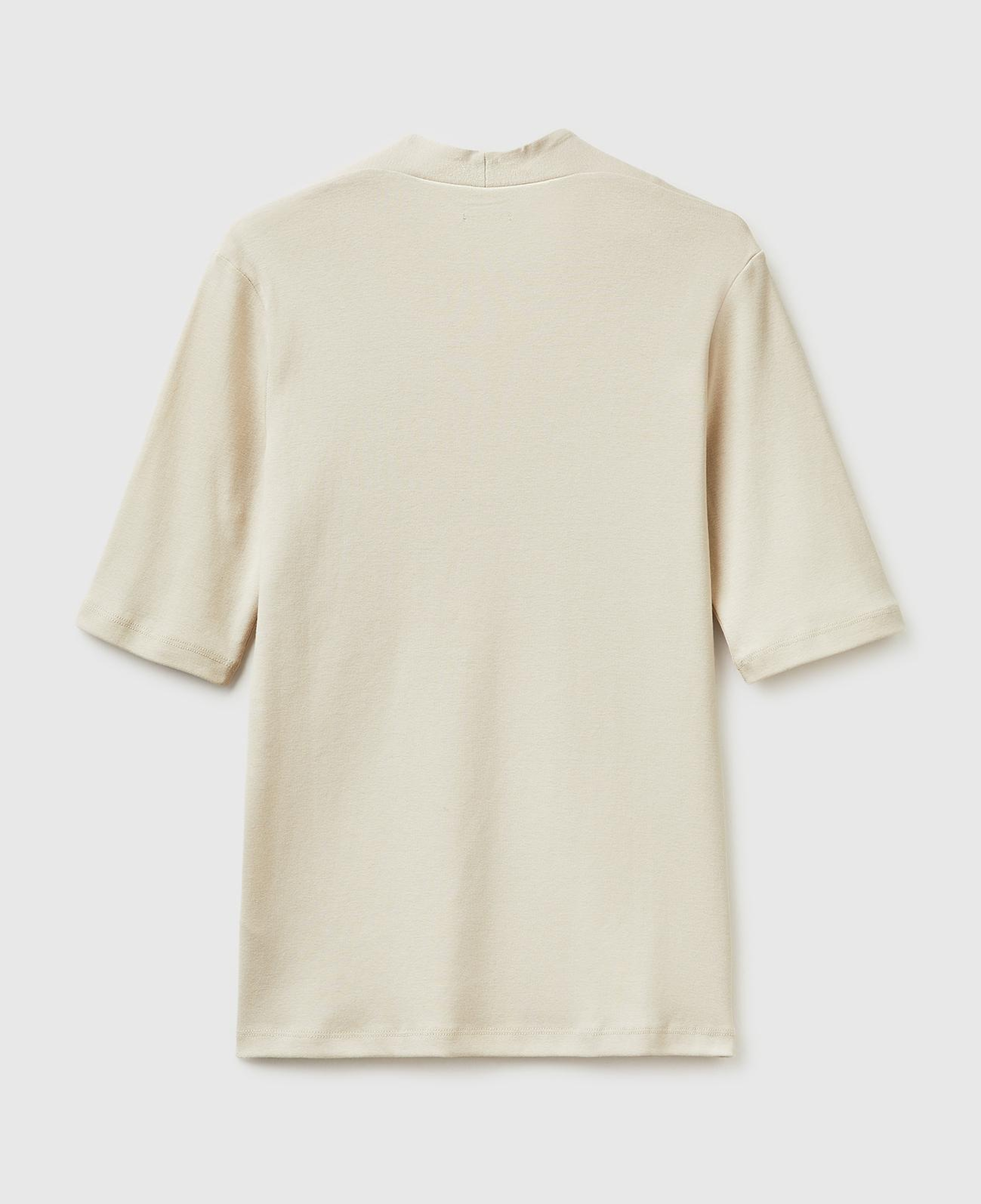 Kadın Taş %100 Pamuk Yarım Kollu Derin V Yaka T-Shirt