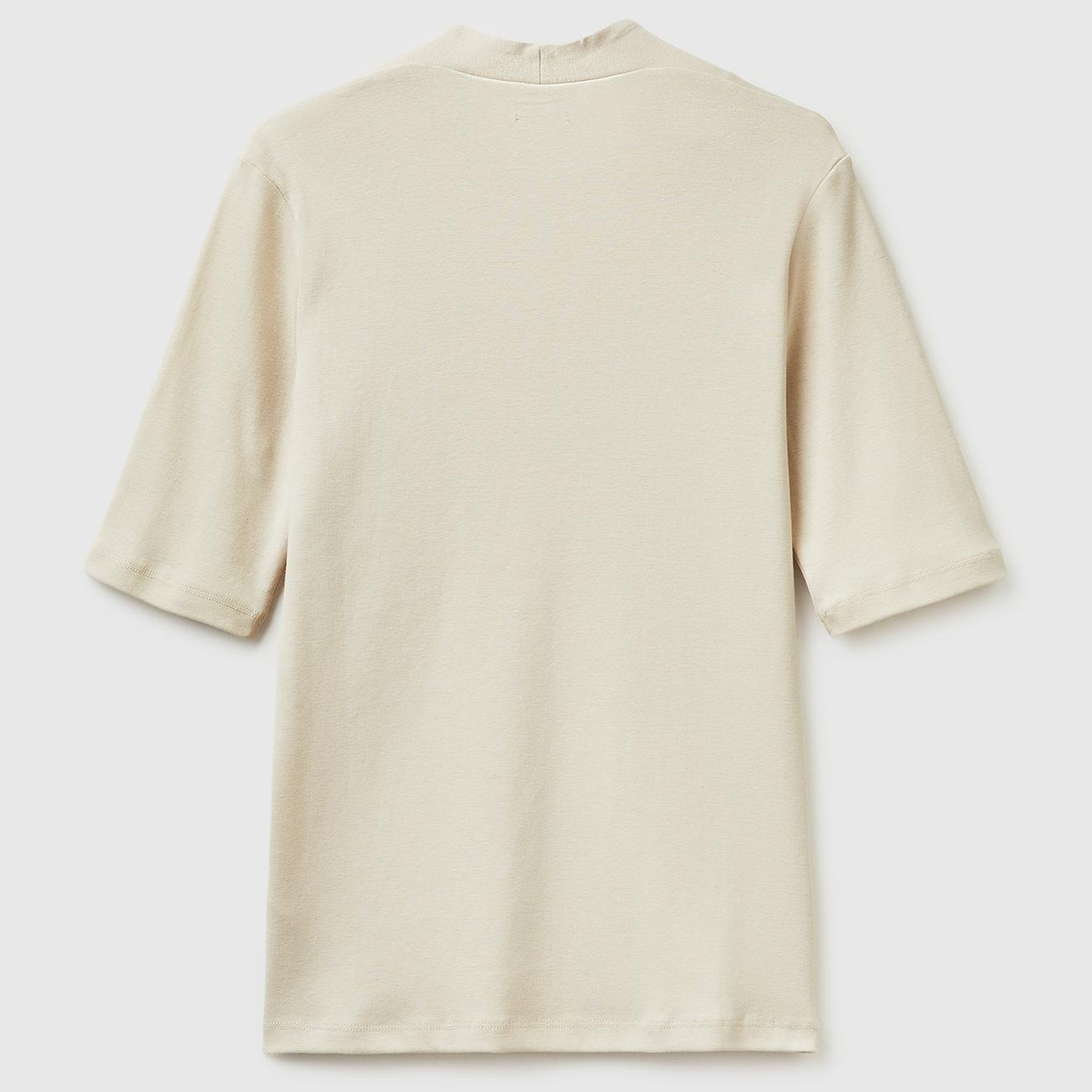 Kadın Taş %100 Pamuk Yarım Kollu Derin V Yaka T-Shirt