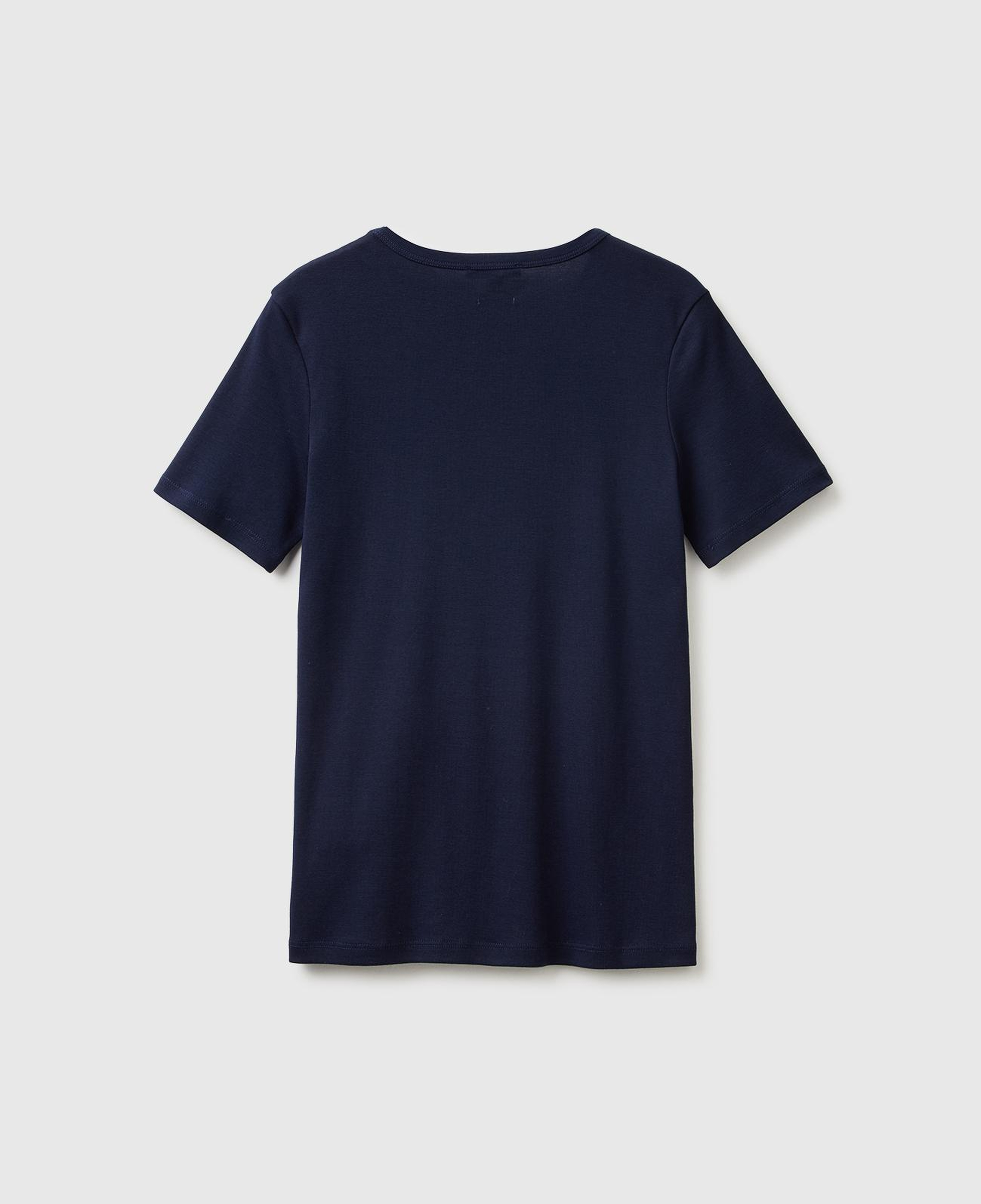Kadın Lacivert %100 Pamuk Logo Baskılı Bisiklet Yaka T-Shirt