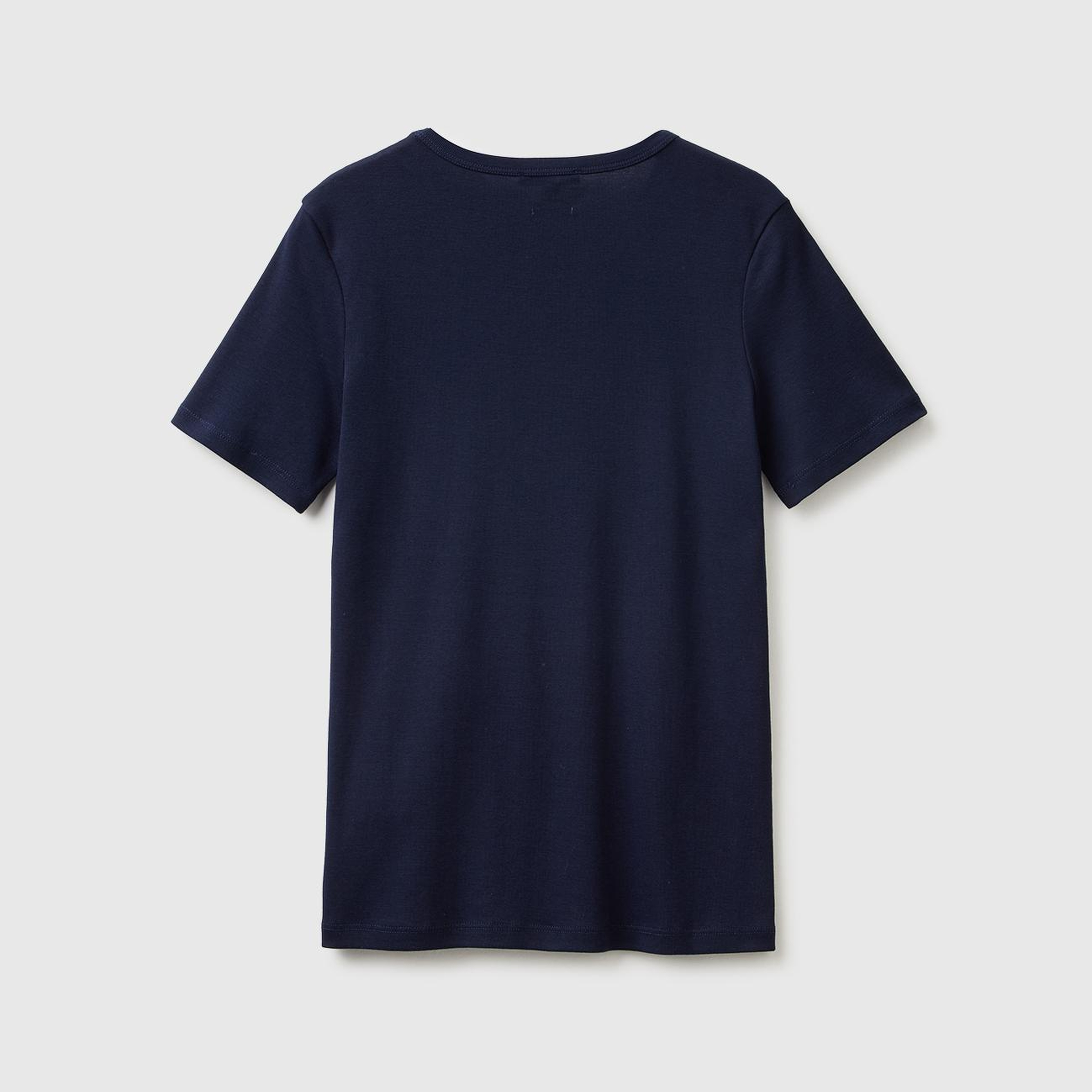 Kadın Lacivert %100 Pamuk Logo Baskılı Bisiklet Yaka T-Shirt