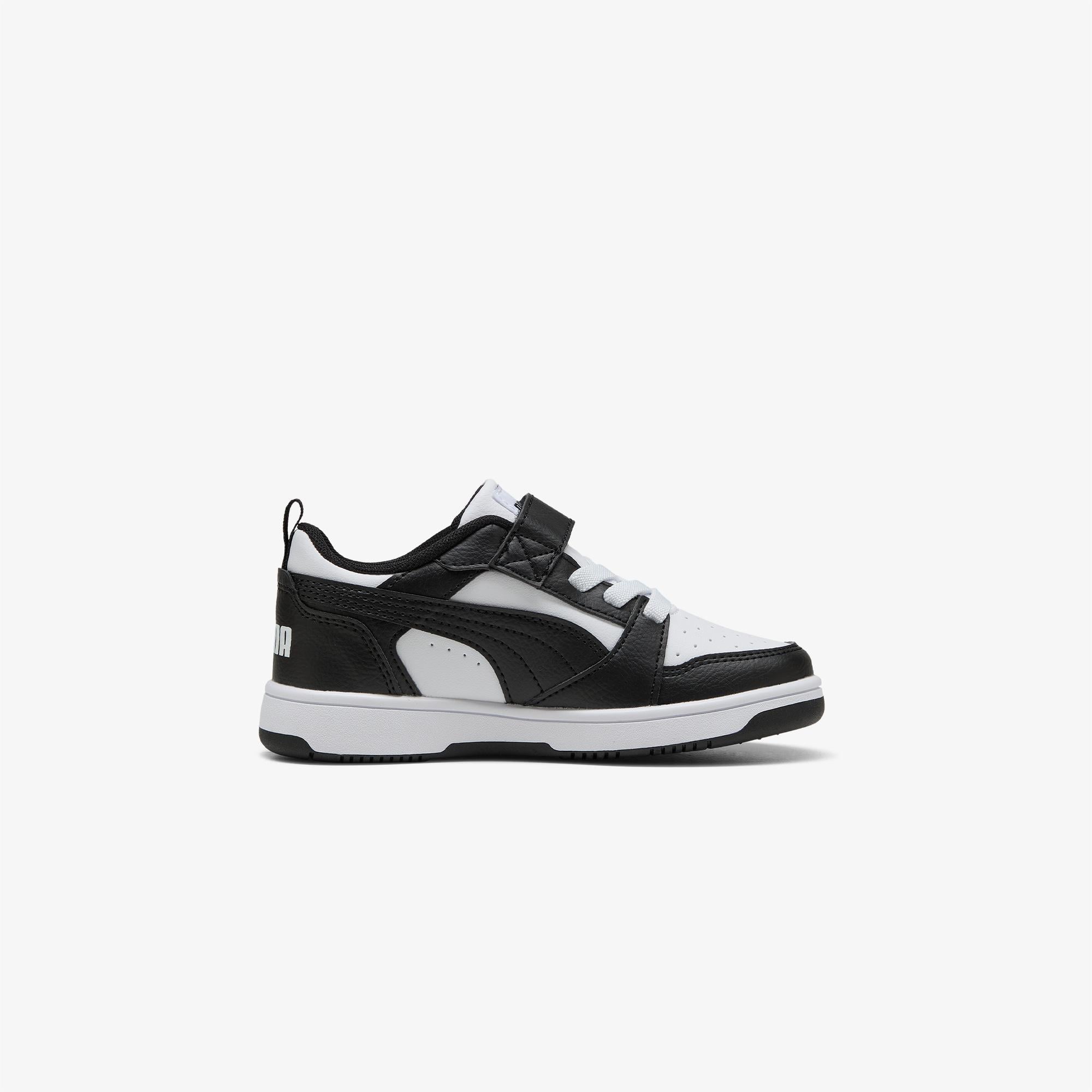 Puma Rebound V6 Low Çocuk Siyah Beyaz Spor Ayakkabı