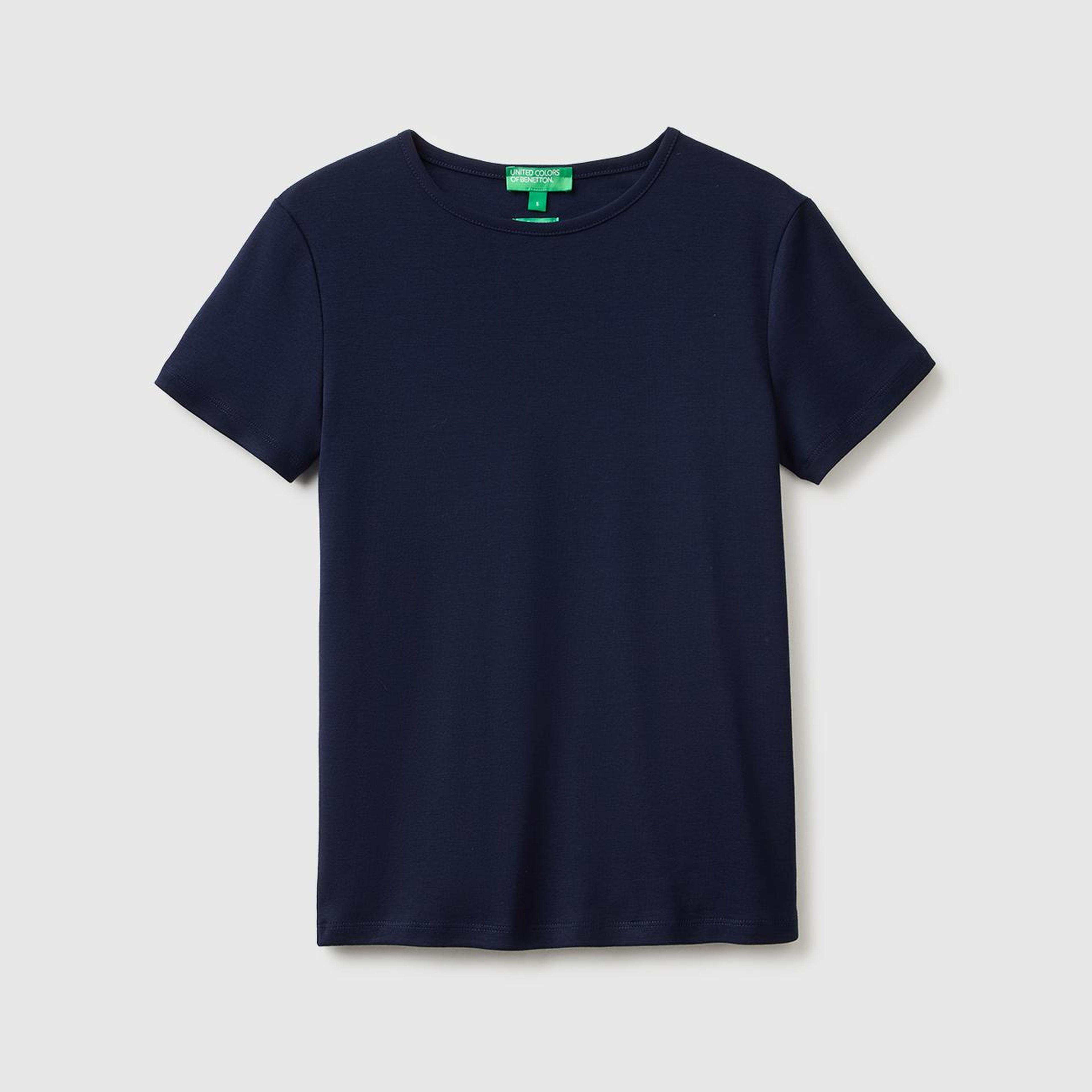 Kadın Lacivert %100 Pamuk Bisiklet Yaka T-Shirt