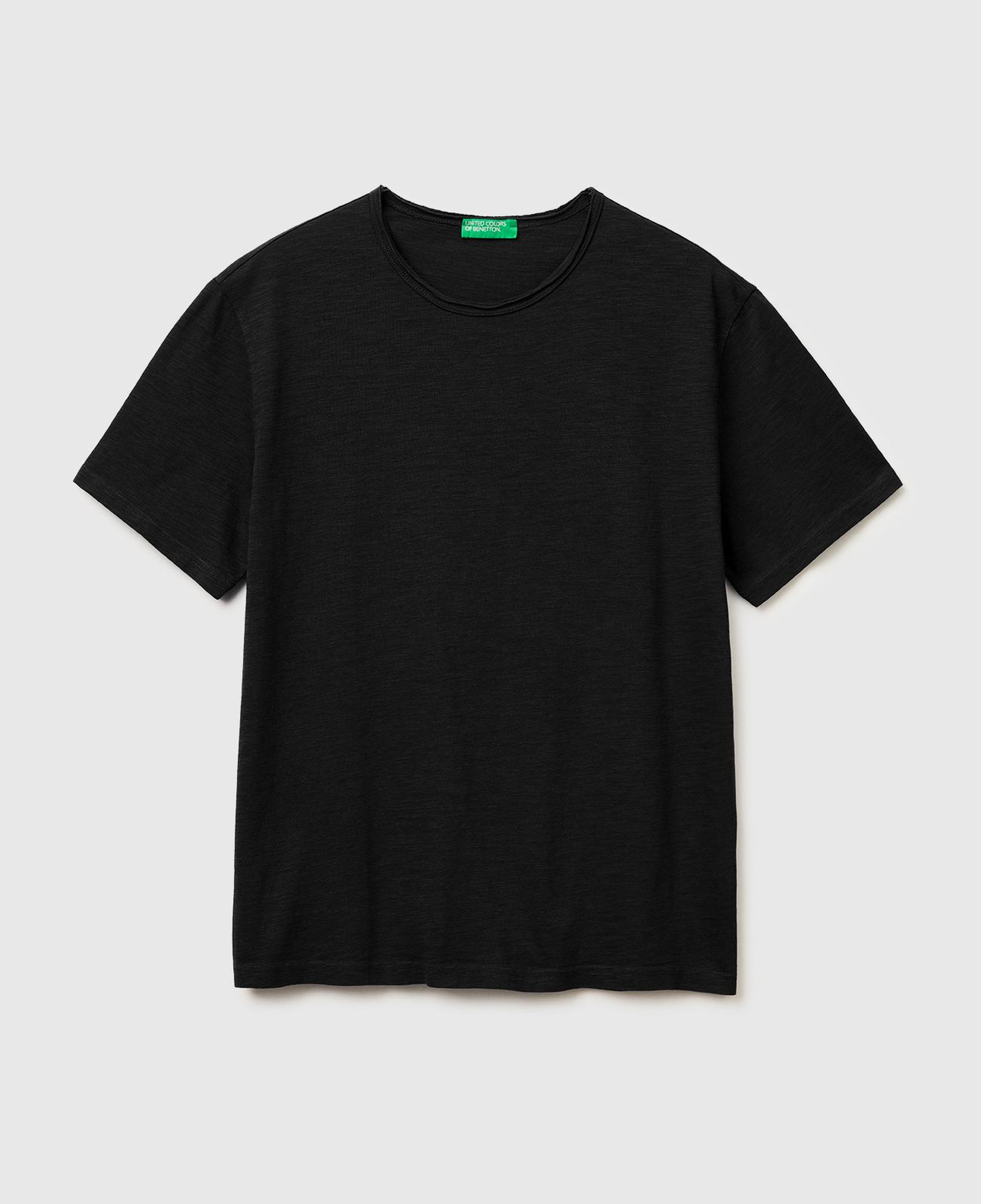 Erkek Siyah %100 Pamuk Regular Fit Bisiklet Yaka T-Shirt