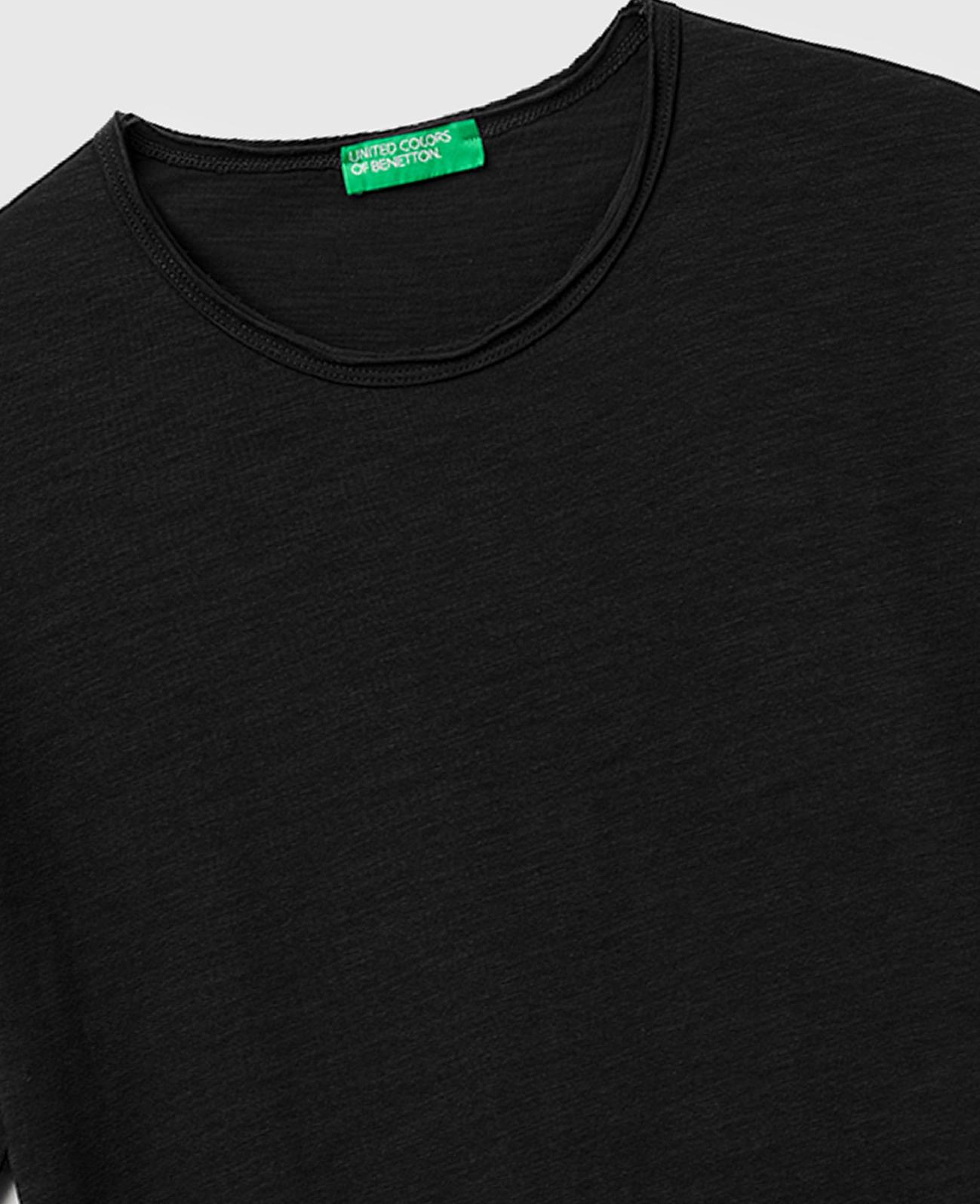 Erkek Siyah %100 Pamuk Regular Fit Bisiklet Yaka T-Shirt