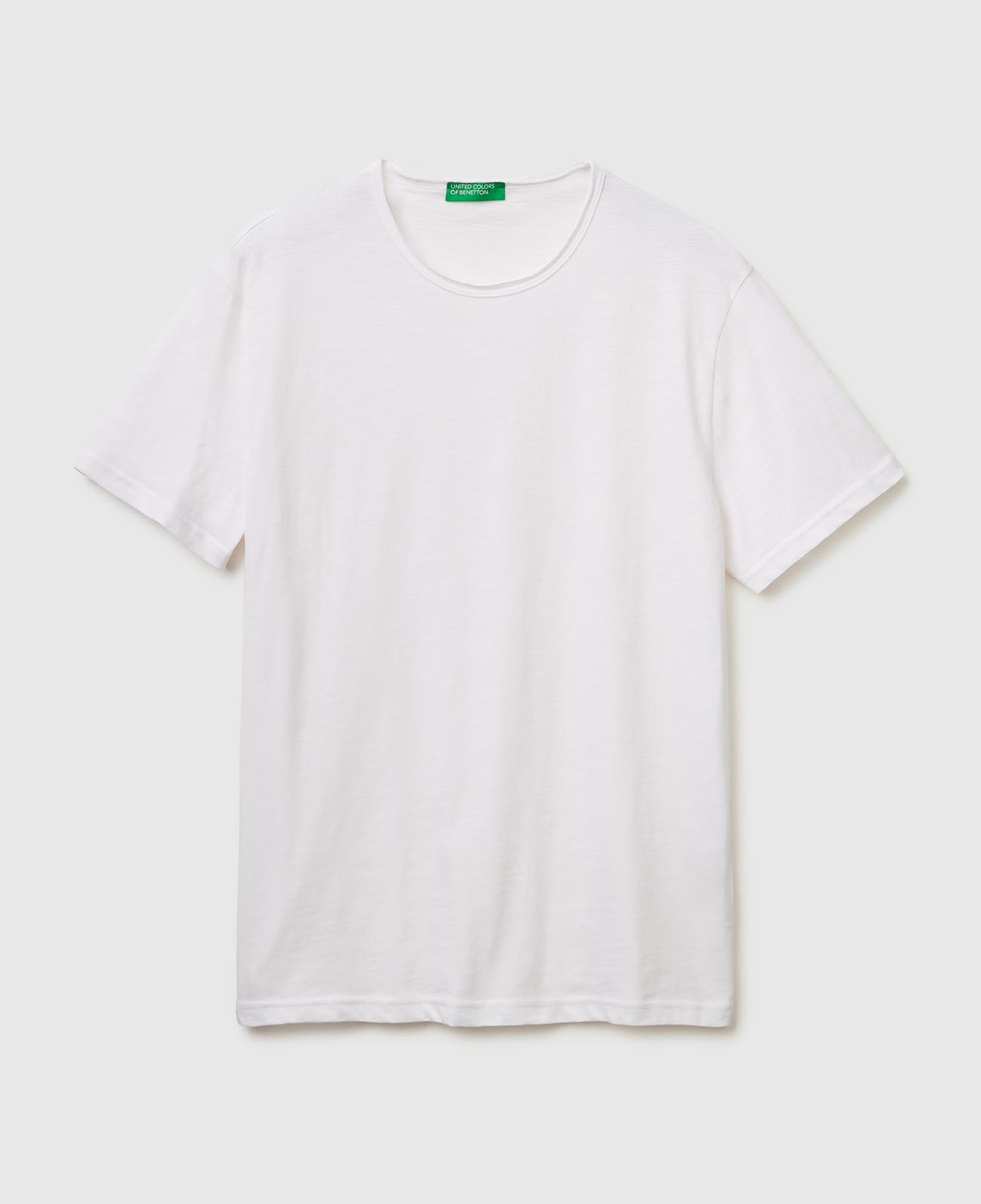 Erkek Beyaz %100 Pamuk Regular Fit Bisiklet Yaka T-Shirt