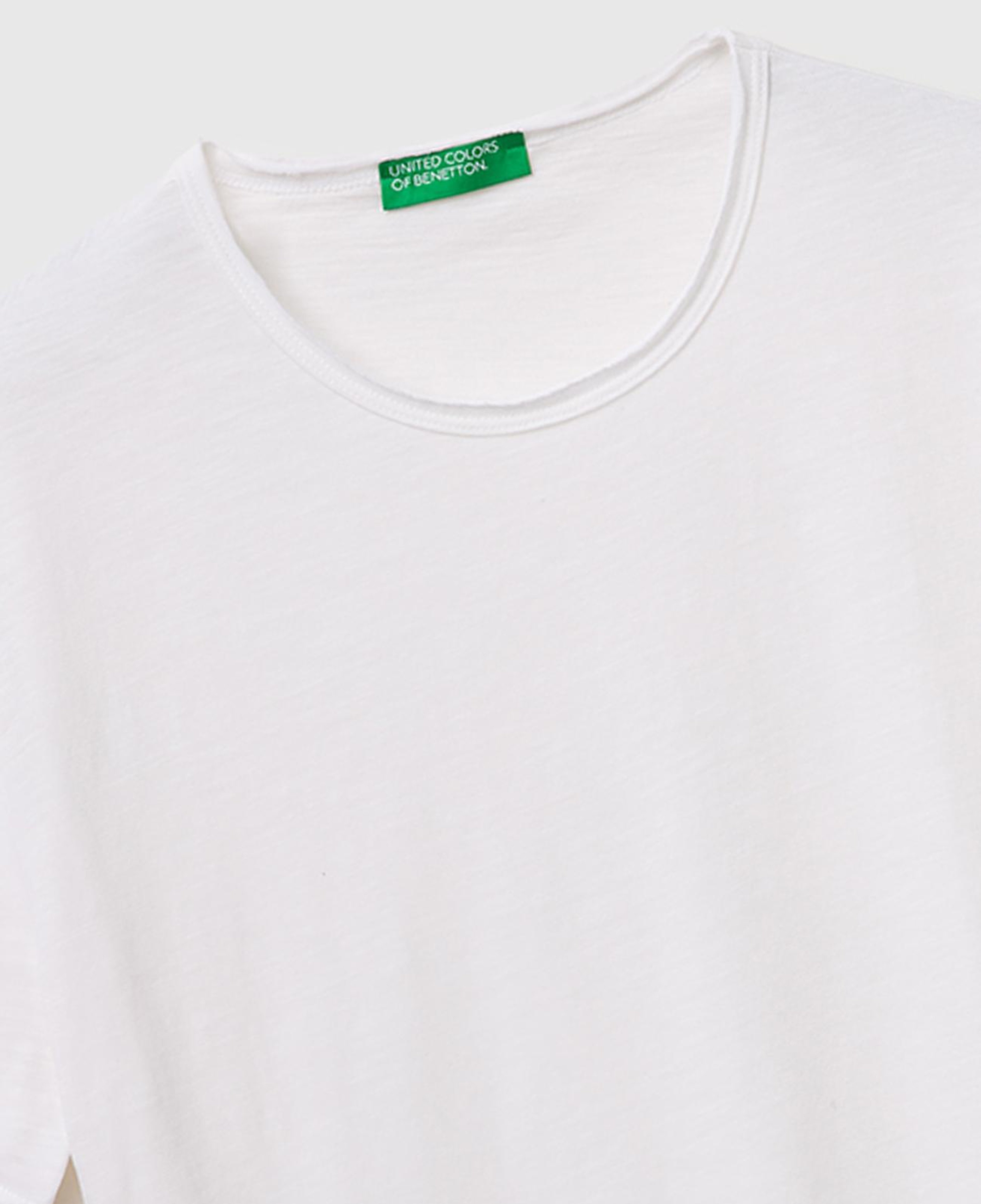 Erkek Beyaz %100 Pamuk Regular Fit Bisiklet Yaka T-Shirt