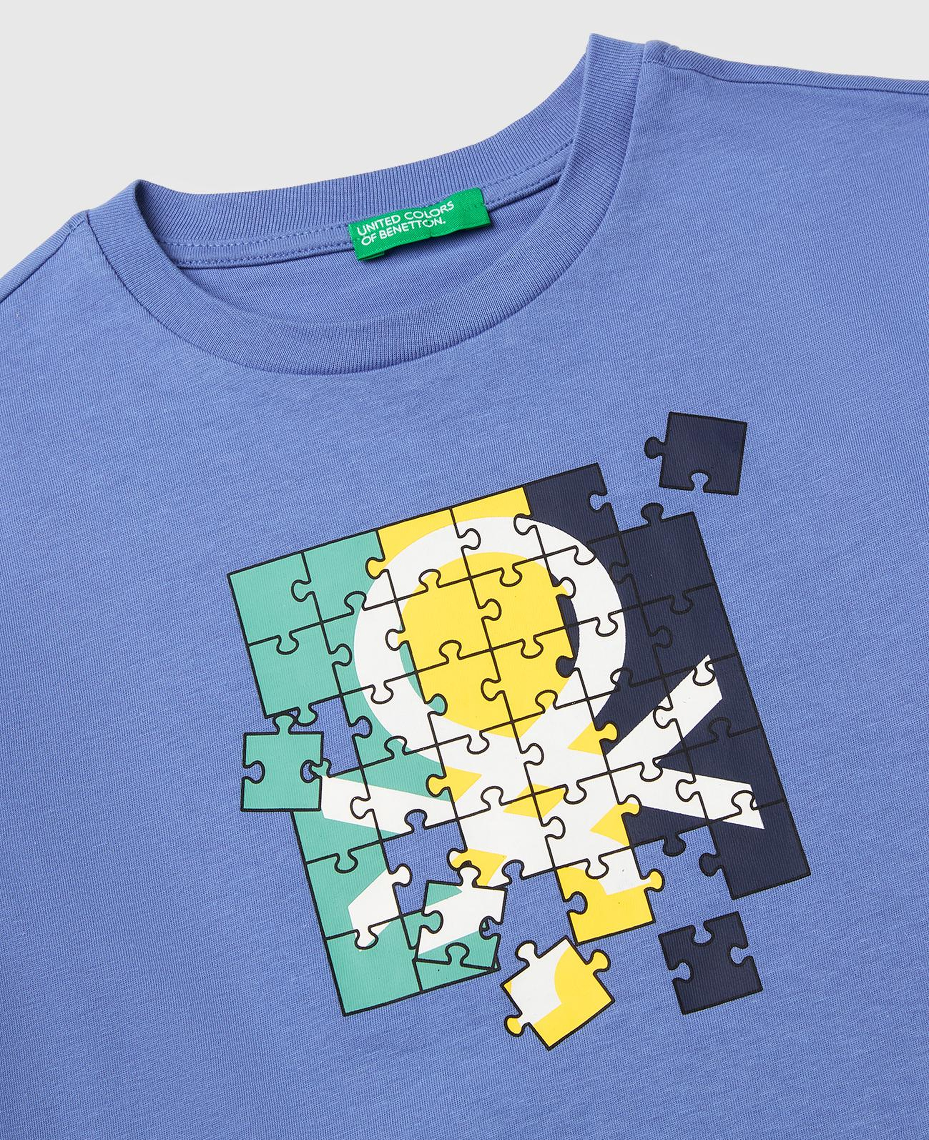 Erkek Çocuk Havacı Mavi Önü Logo Baskılı Bisiklet Yaka Uzun Kollu T-Shirt