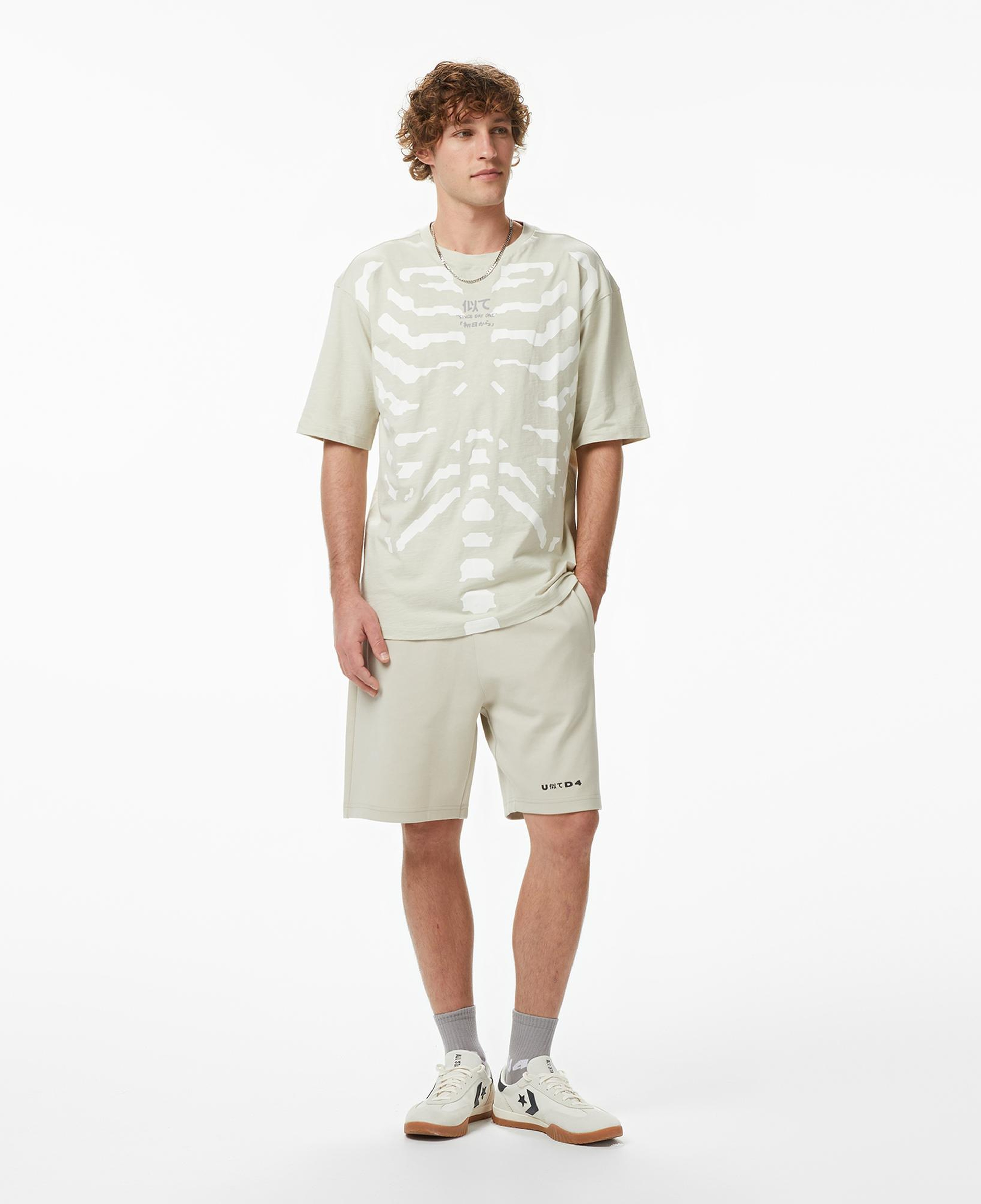 UNITED4 Regular Fit Erkek Krem T-Shirt