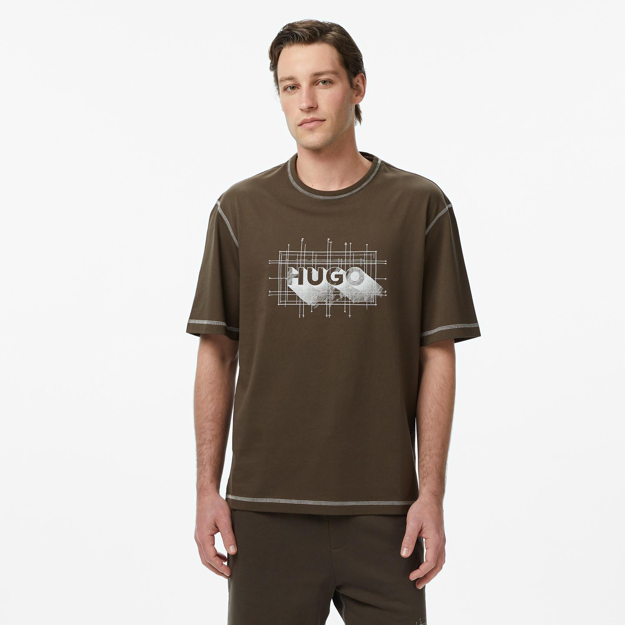 Hugo Nothal Erkek Kahverengi T-Shirt