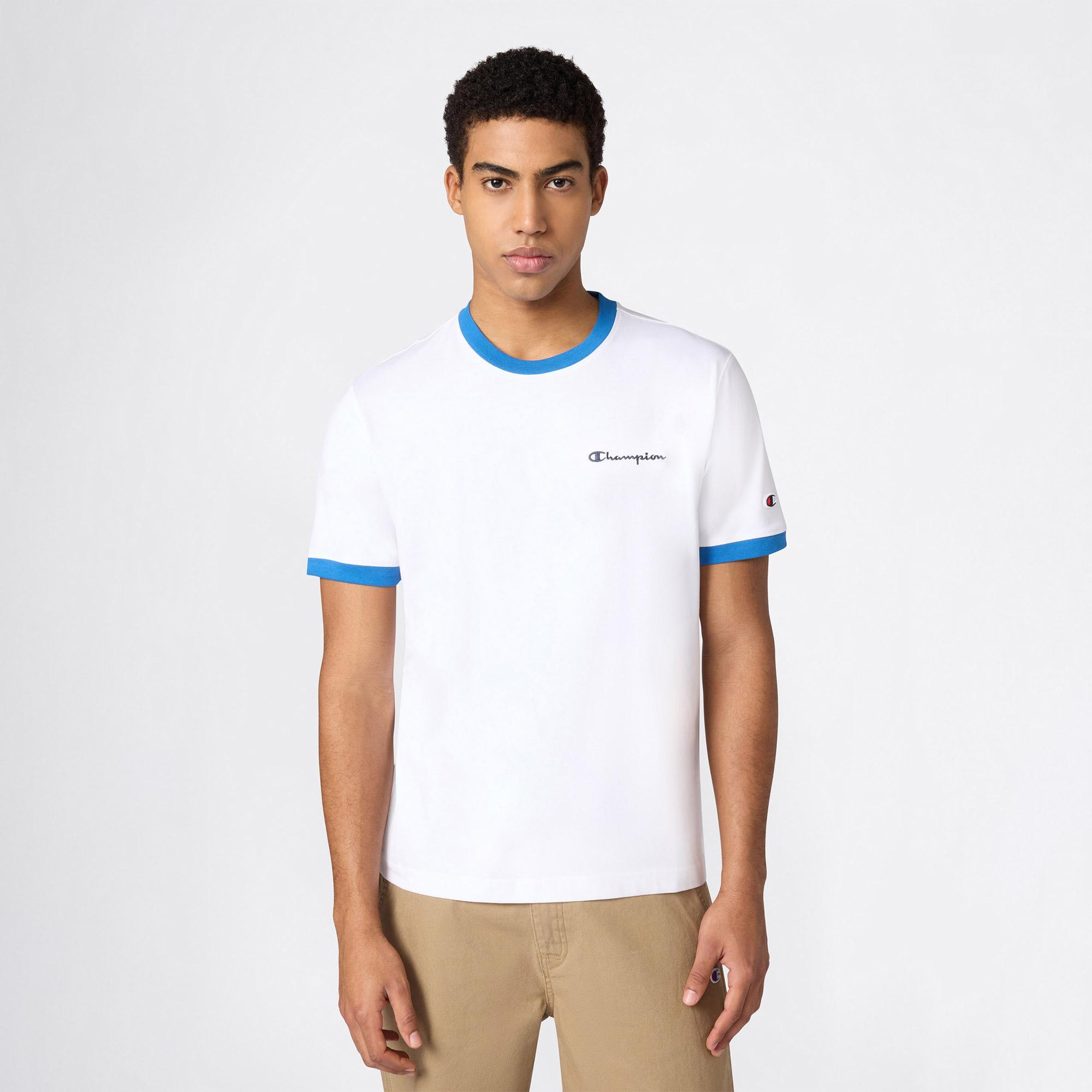 Champion SS Regular Fit Erkek Beyaz T-Shirt