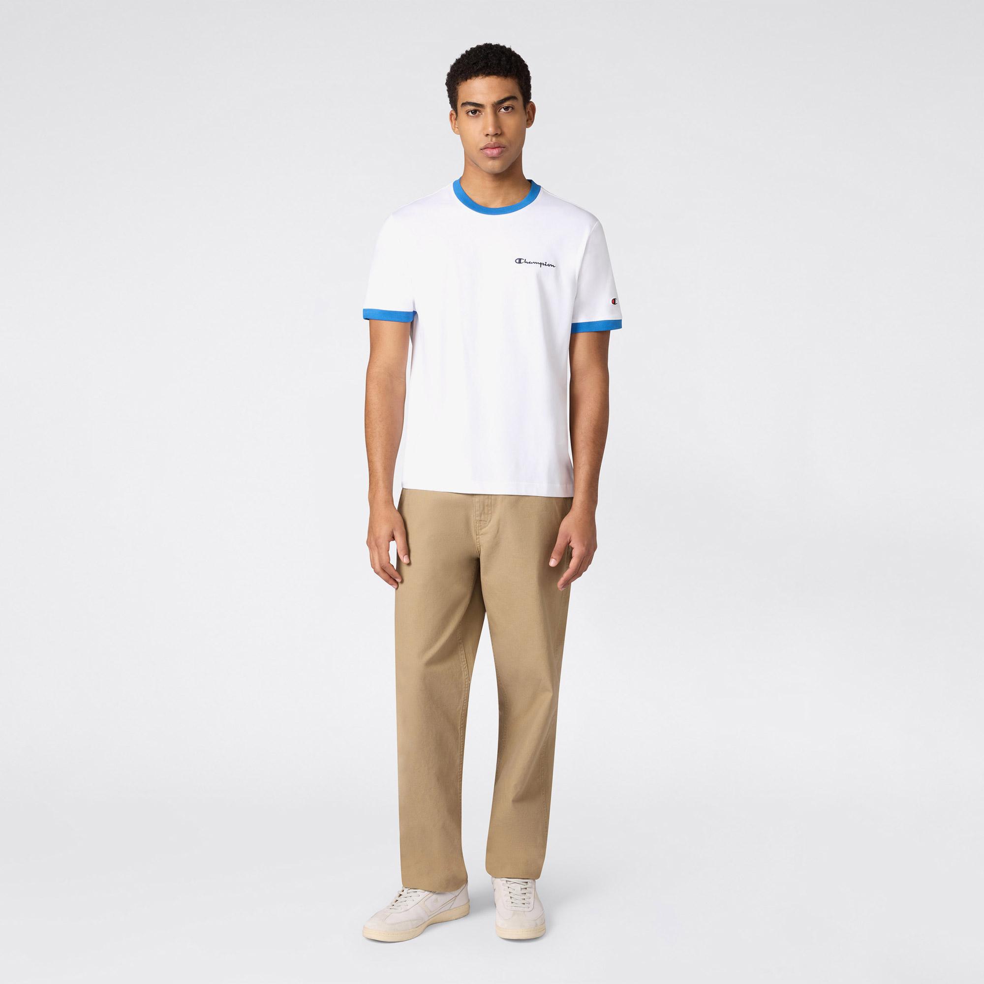 Champion SS Regular Fit Erkek Beyaz T-Shirt