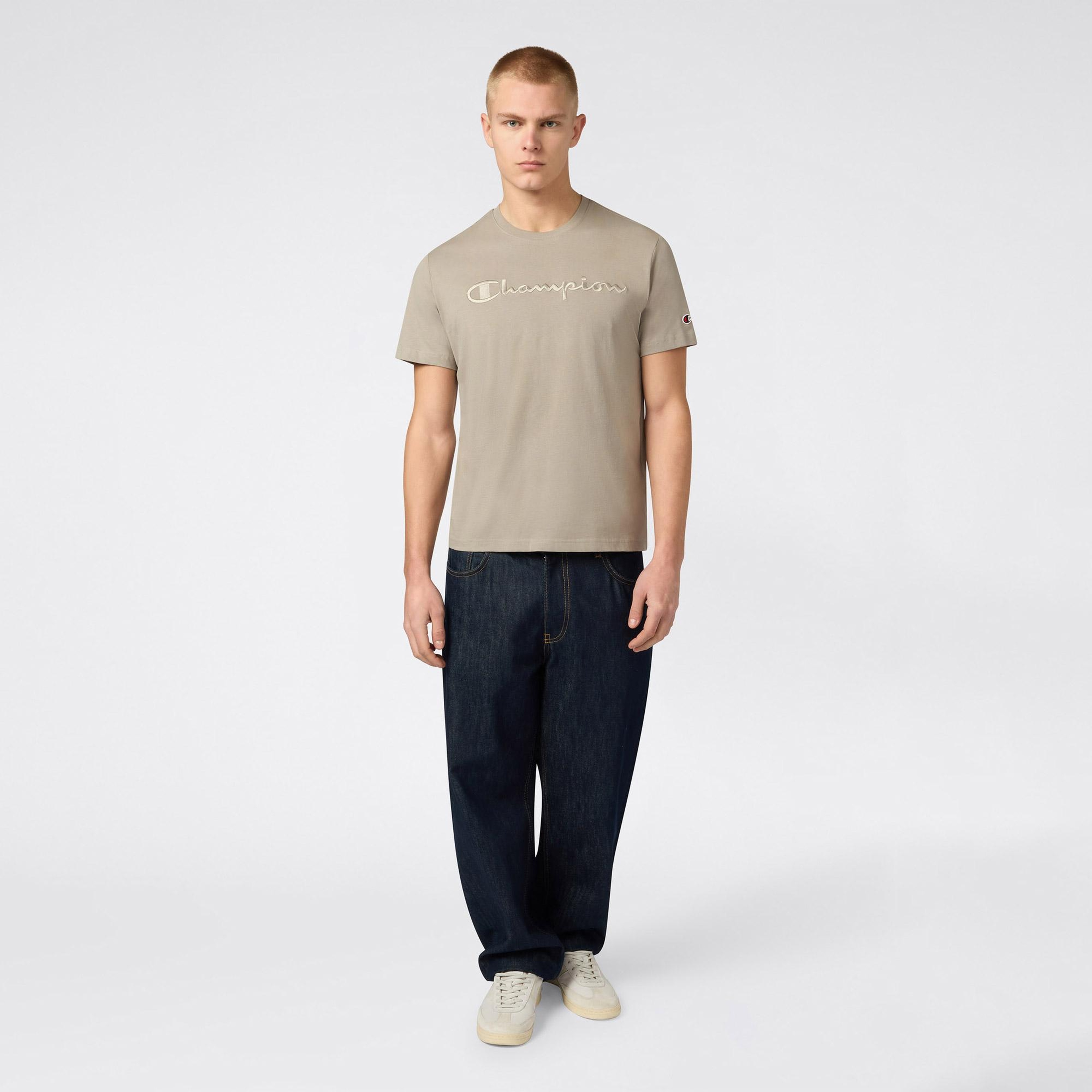 Champion SS Regular Fit Erkek Gri T-Shirt