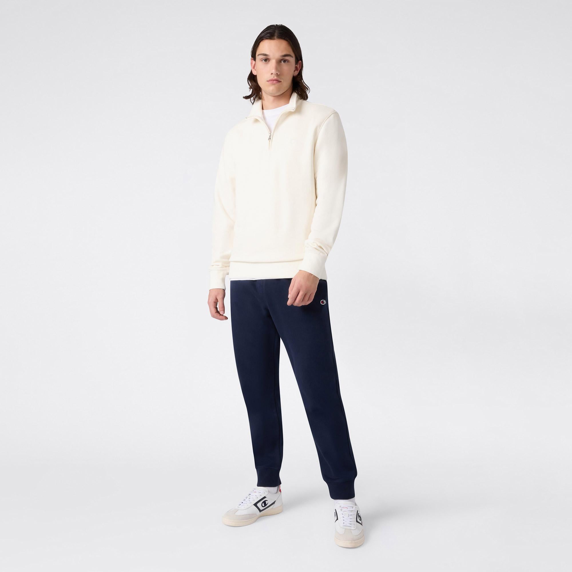 Champion Half Zip Erkek Bej Sweatshirt