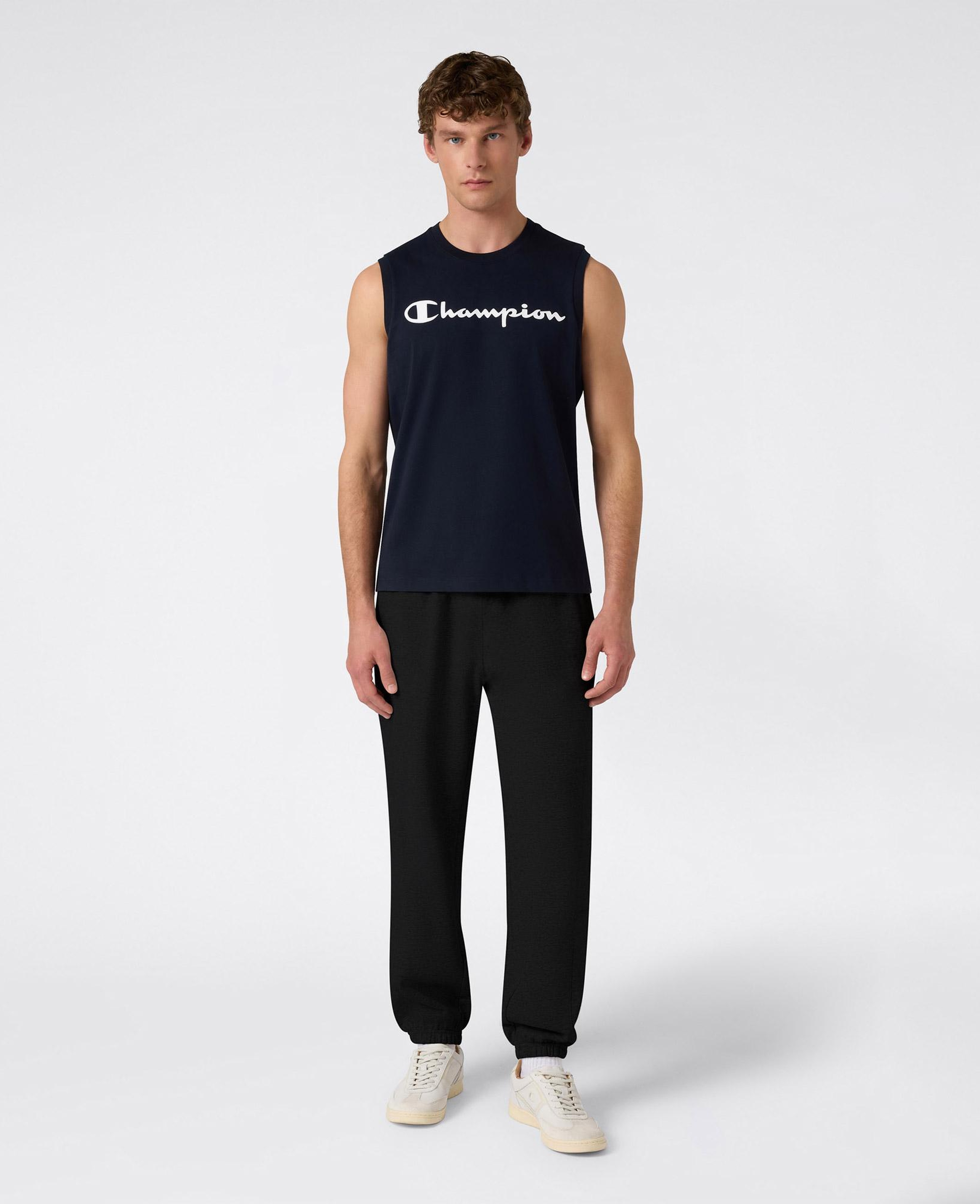 Champion Elastic Cuff Pants Erkek Siyah Eşofman Altı