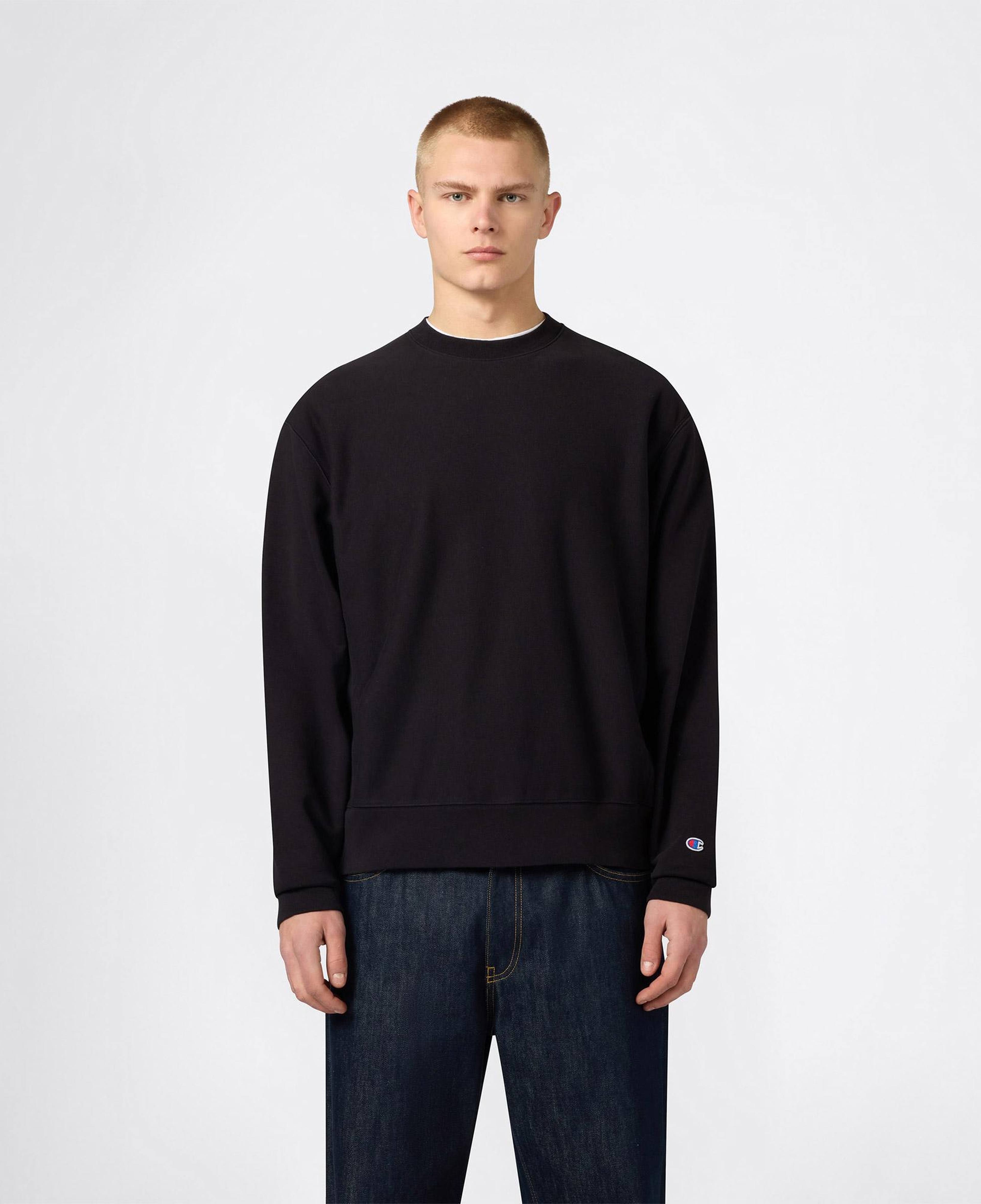 Champion Crewneck Regular Fit Erkek Siyah Sweatshirt