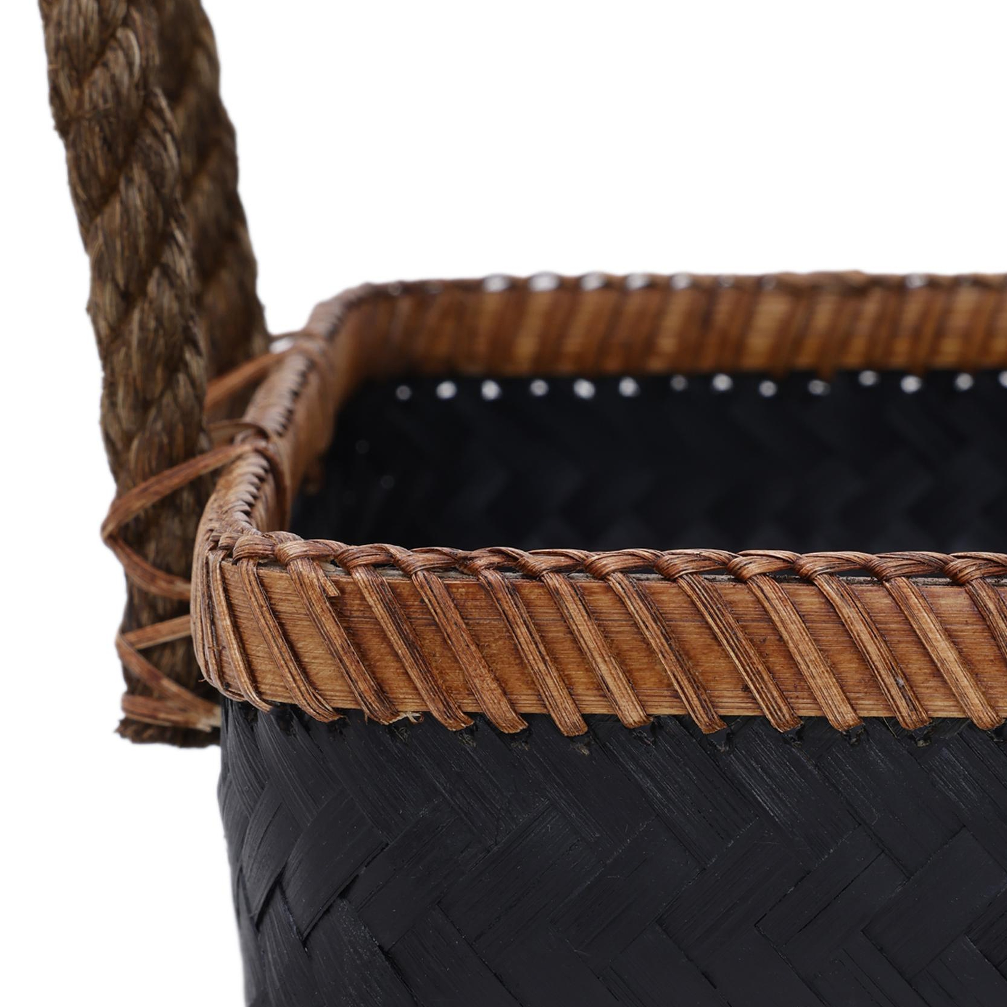 YARGICI Siyah Rattan Sepet (33x46x20 cm)