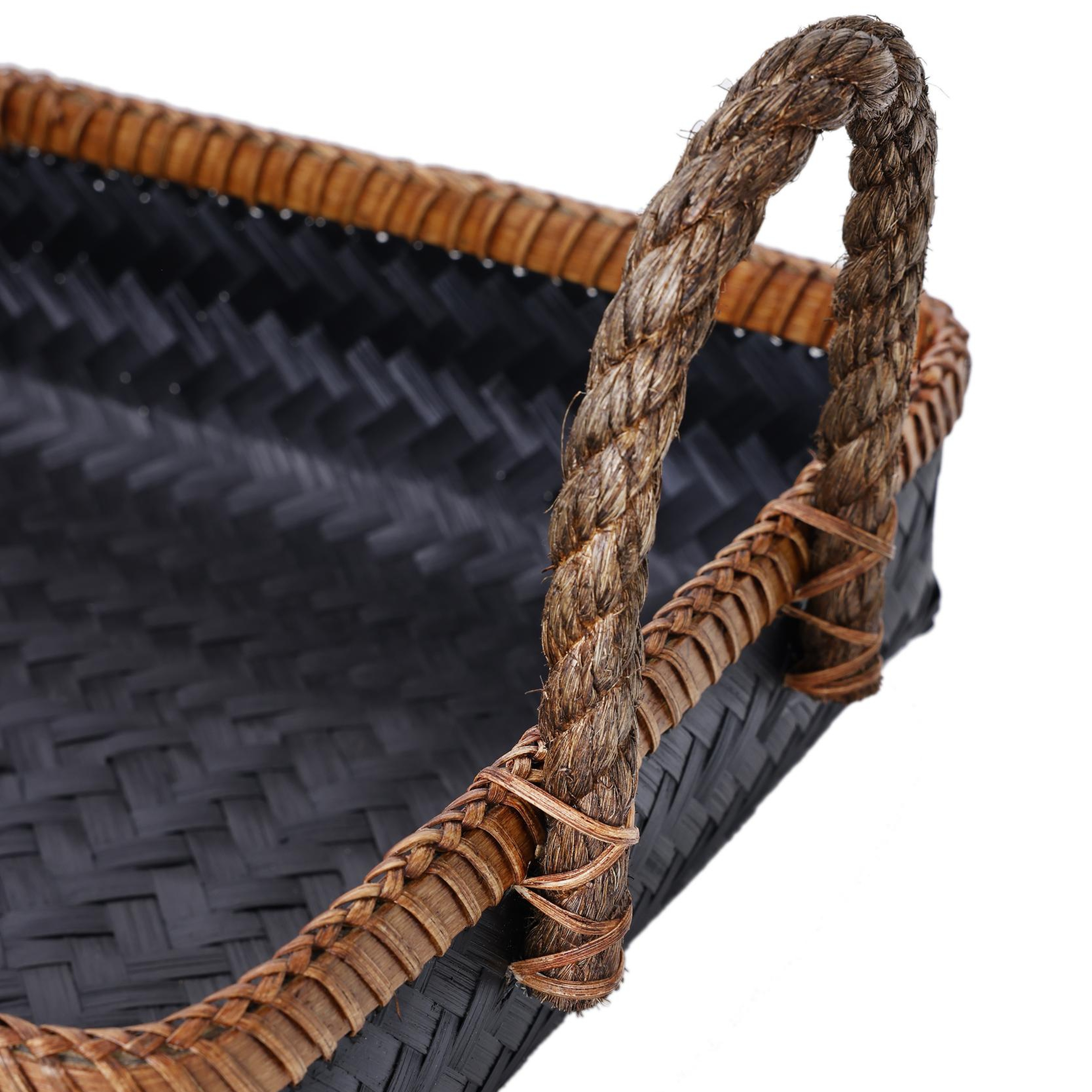 YARGICI Siyah Rattan Sepet (33x46x20 cm)