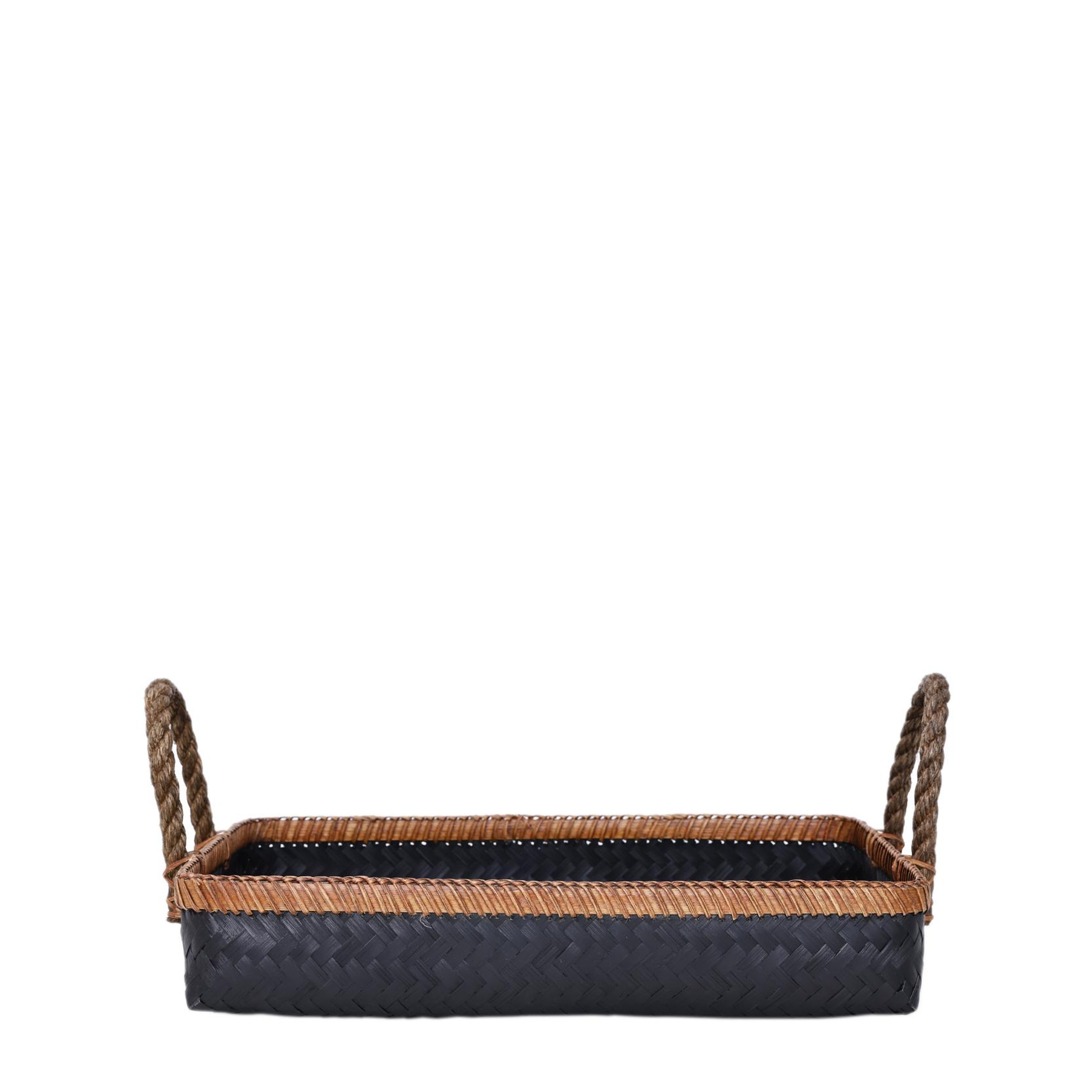 YARGICI Siyah Rattan Sepet (33x46x20 cm)