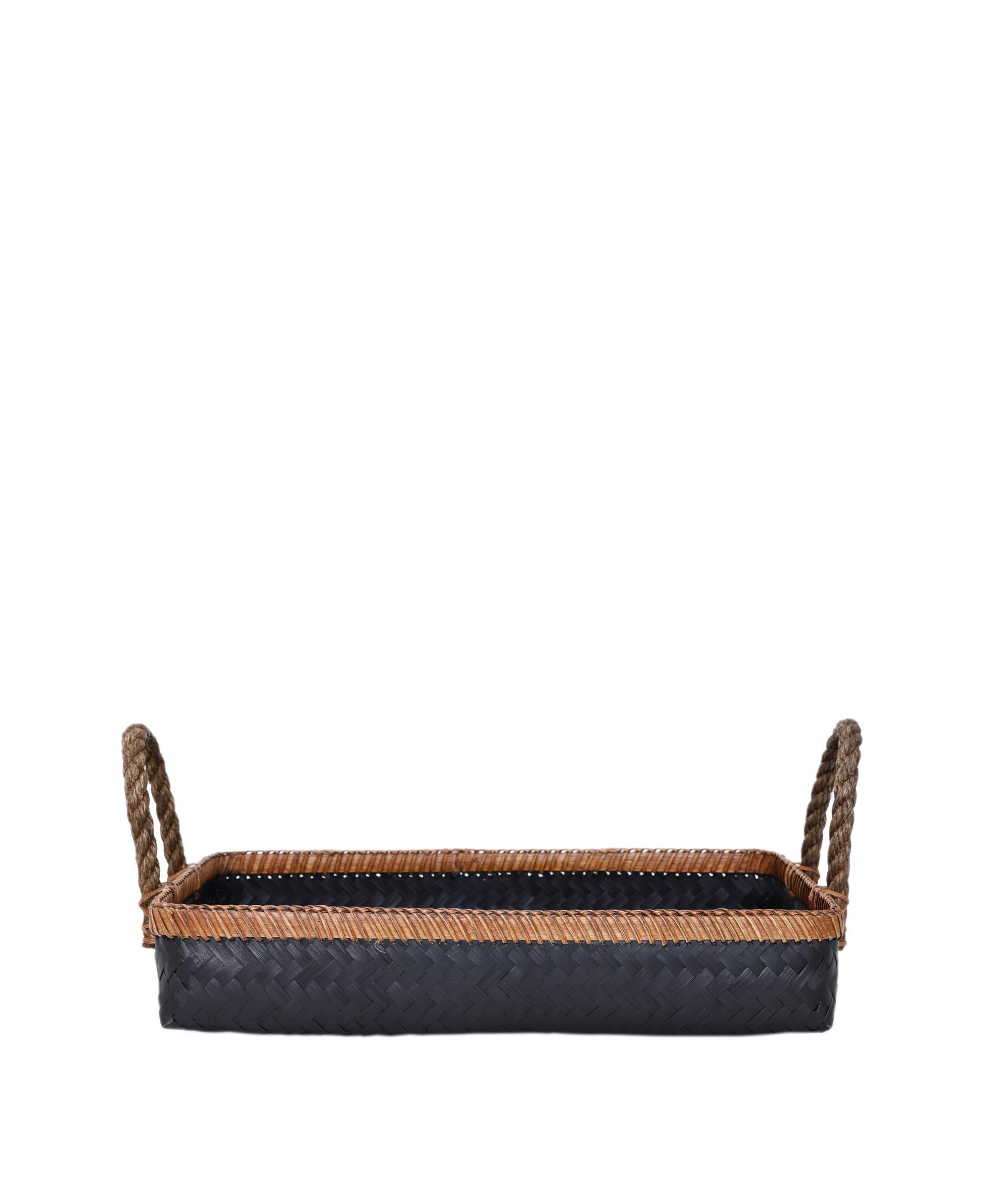 YARGICI Siyah Rattan Sepet (33x46x20 cm)