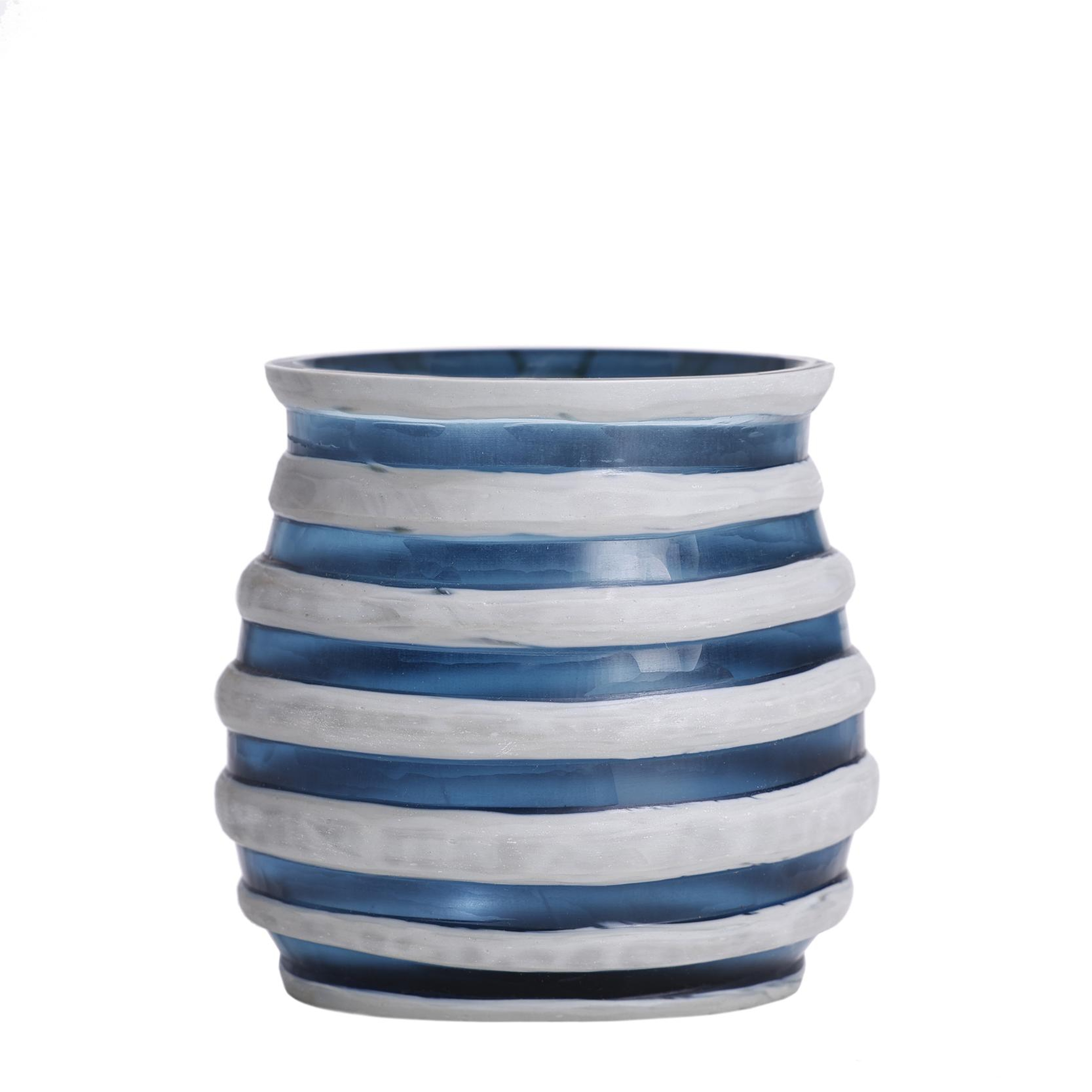 YARGICI Cam Çizgi Detaylı Mumluk (13x14 cm)