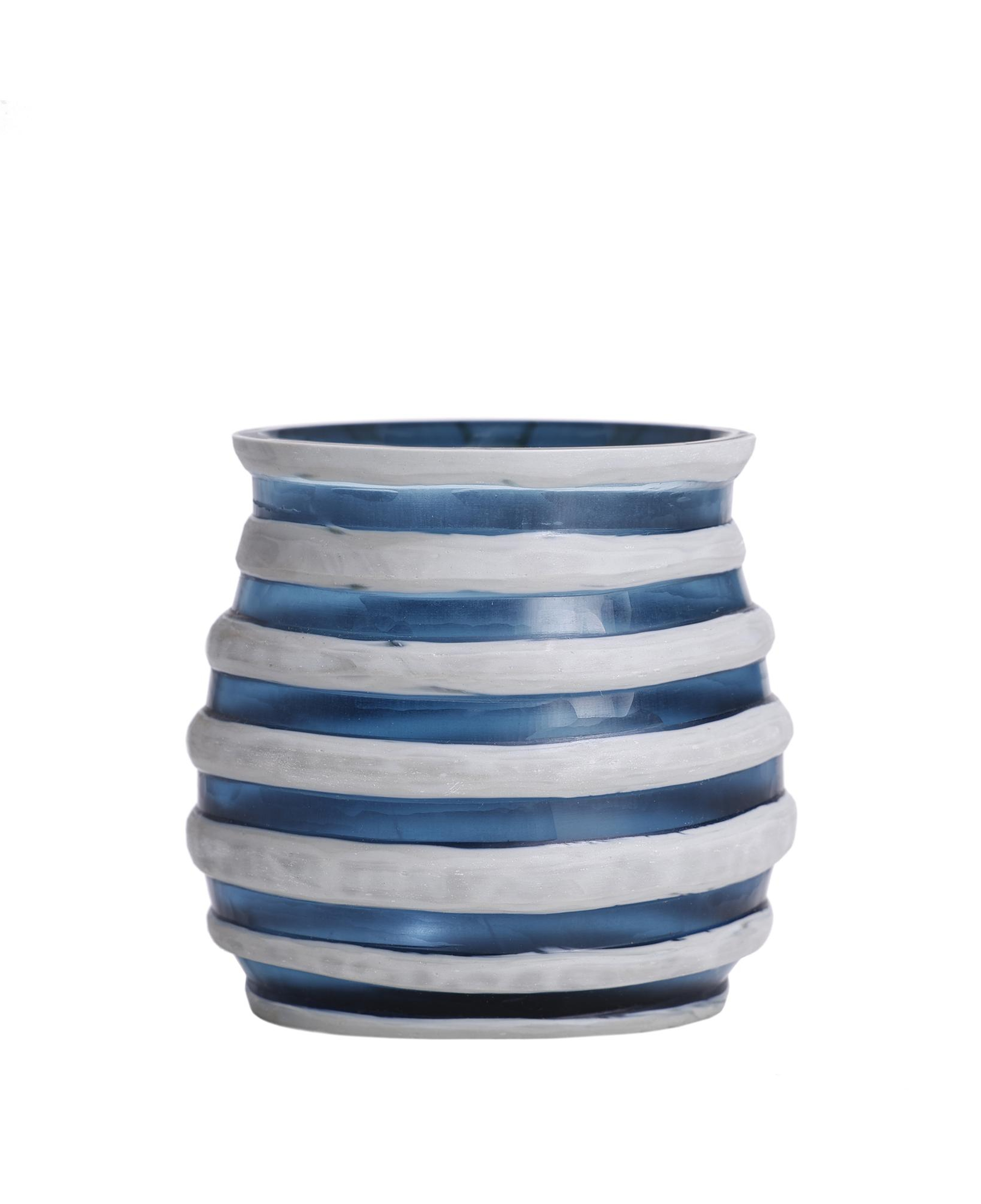 YARGICI Cam Çizgi Detaylı Mumluk (13x14 cm)