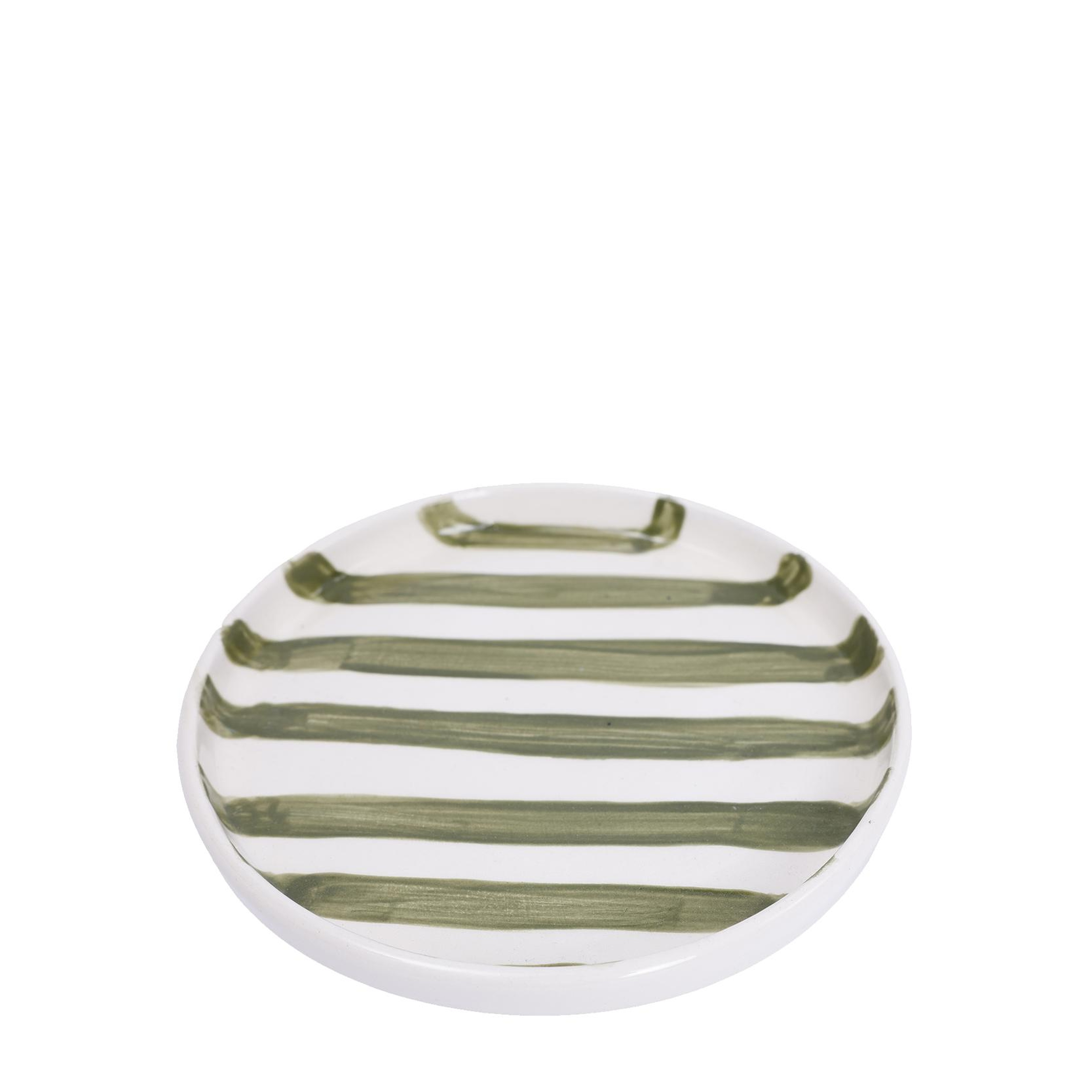 YARGICI Seramik Çizgi Desenli Yuvarlak Bardak Altlığı(10 Cm)