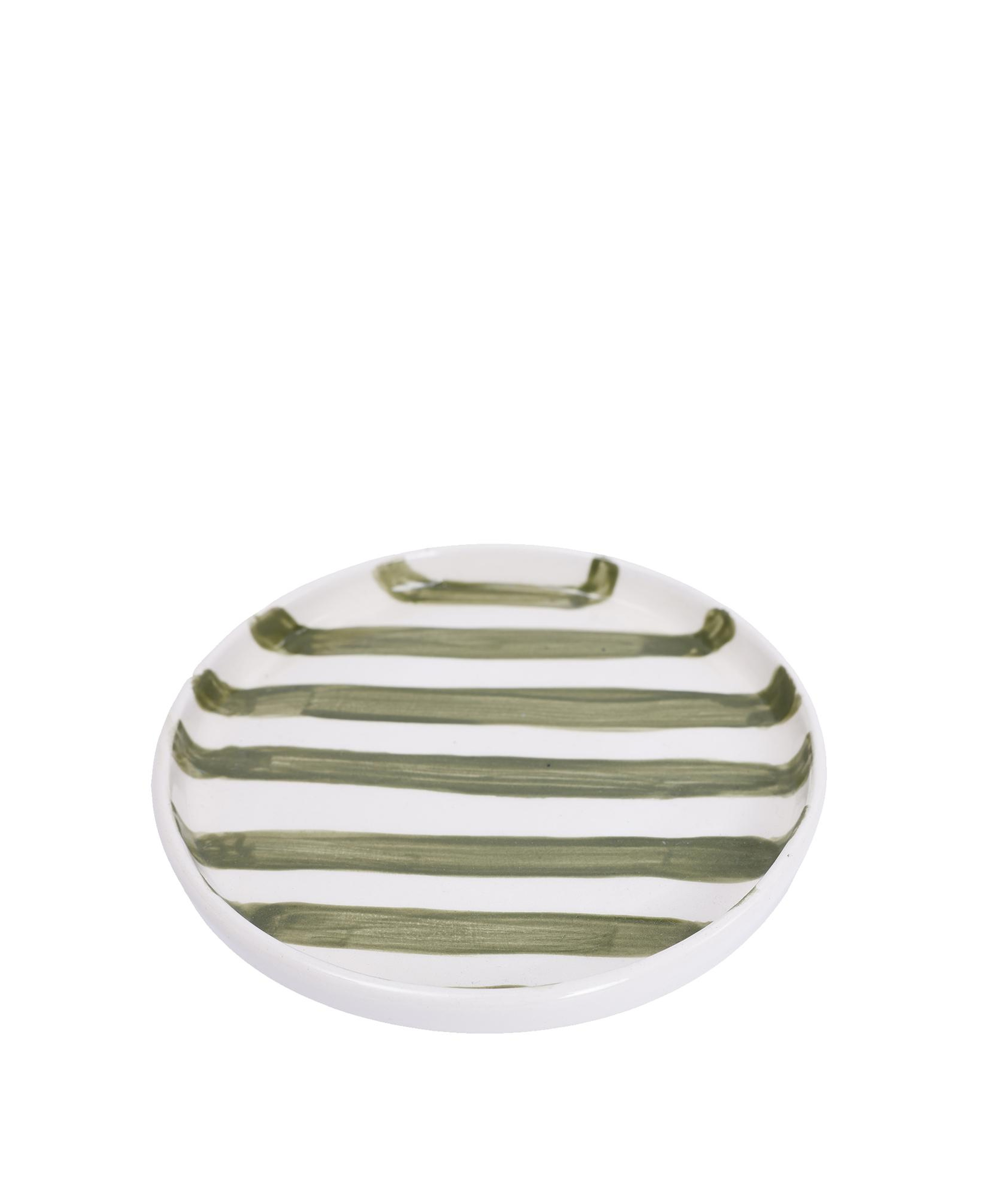 YARGICI Seramik Çizgi Desenli Yuvarlak Bardak Altlığı(10 Cm)
