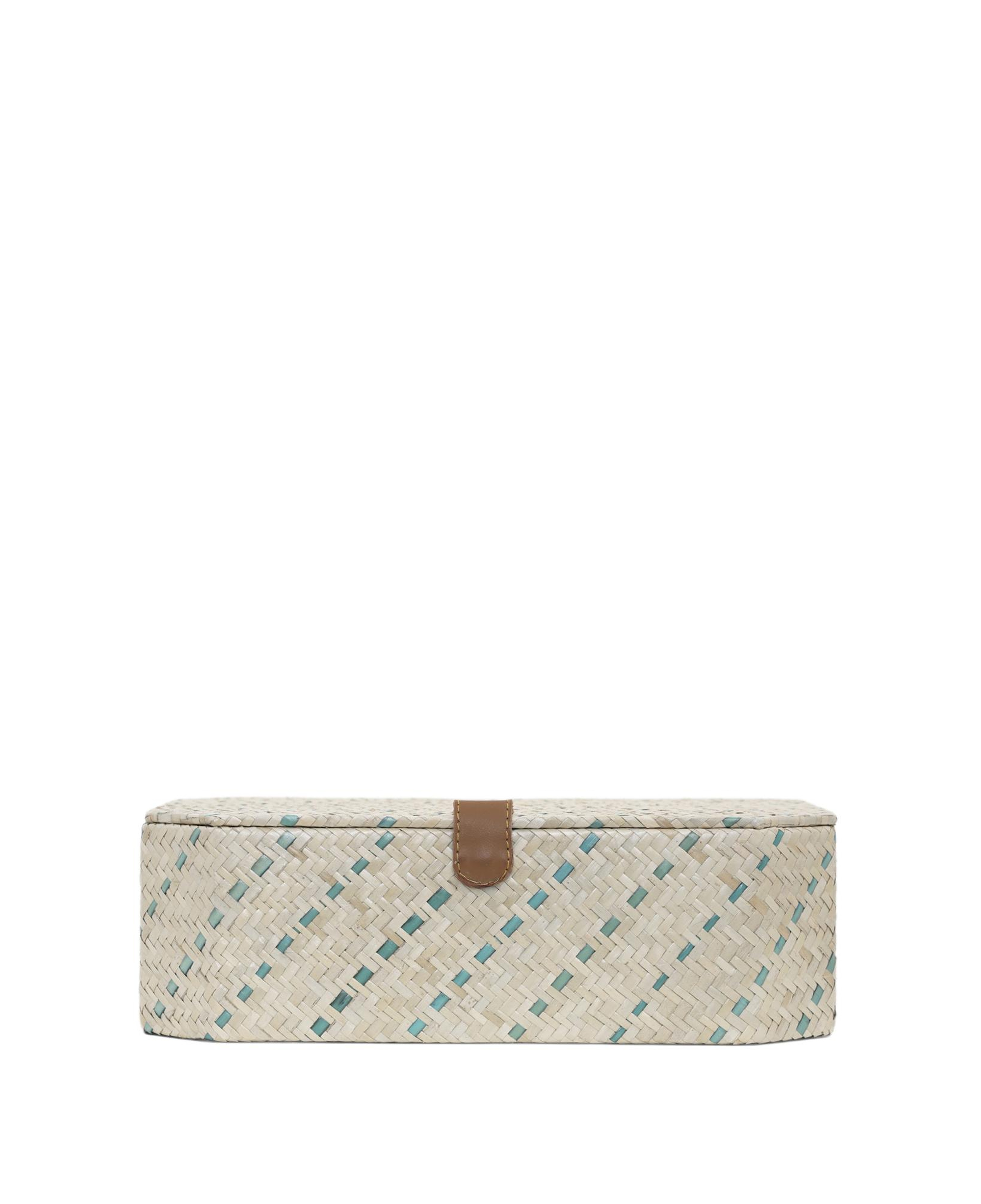 YARGICI Deri Detaylı Pandanus Dikdörtgen Kutu(32x23x10 Cm)