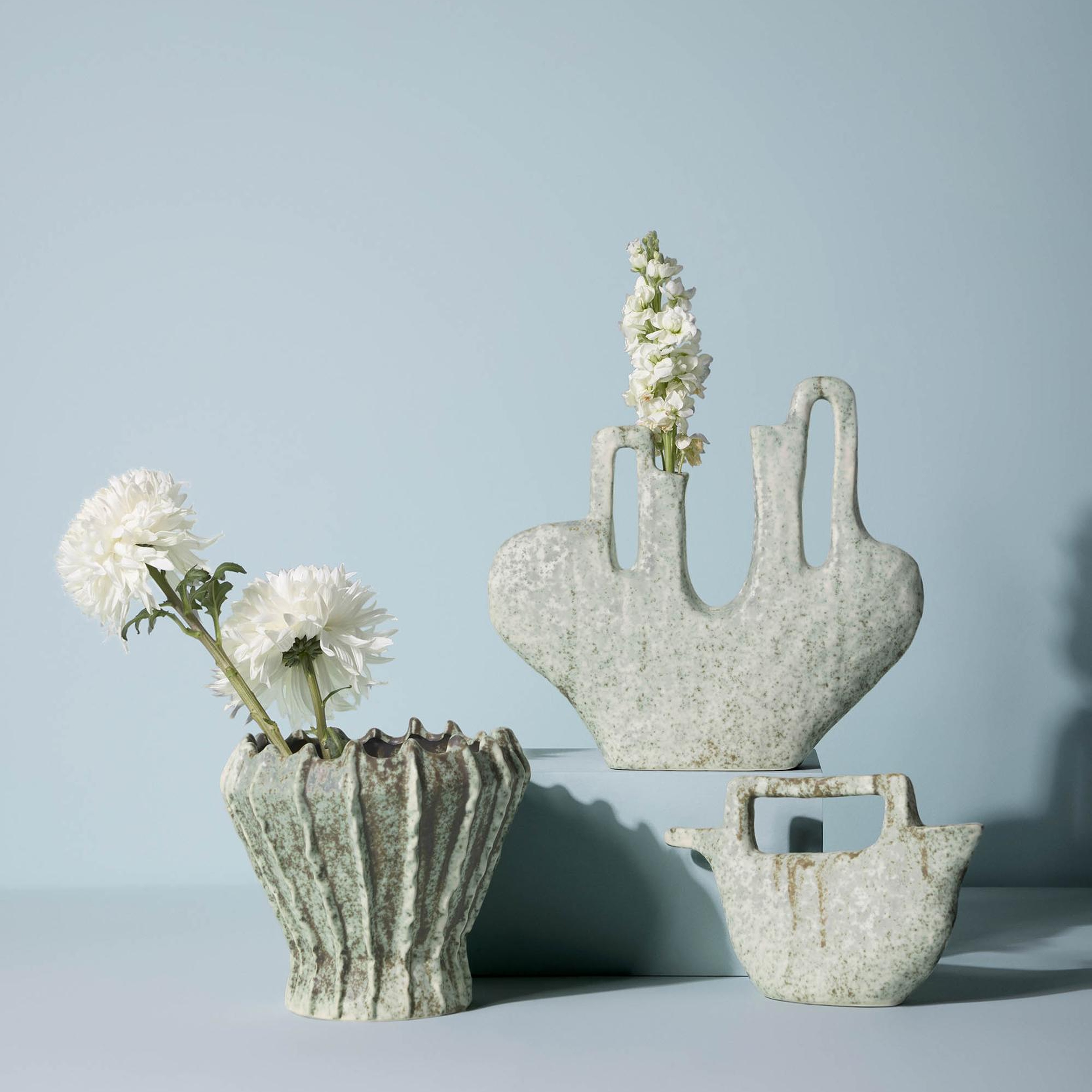 YARGICI Soyut Formlu Sırlı Seramik Dekoratif Obje(7x25x15 Cm)