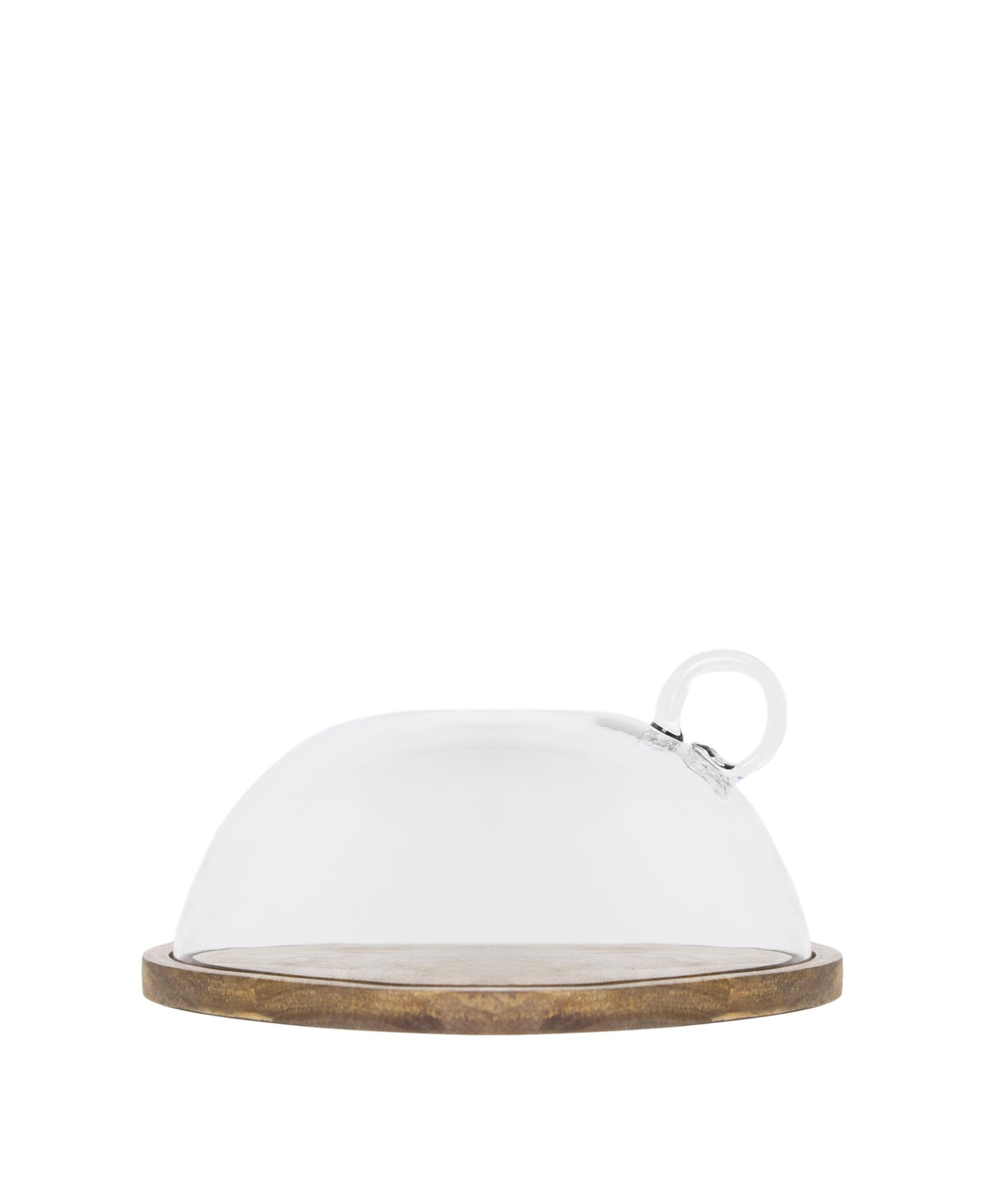 YARGICI Cam Kapaklı Mango Ağacı Yuvarlak Servis Tabağı(30x15 Cm)