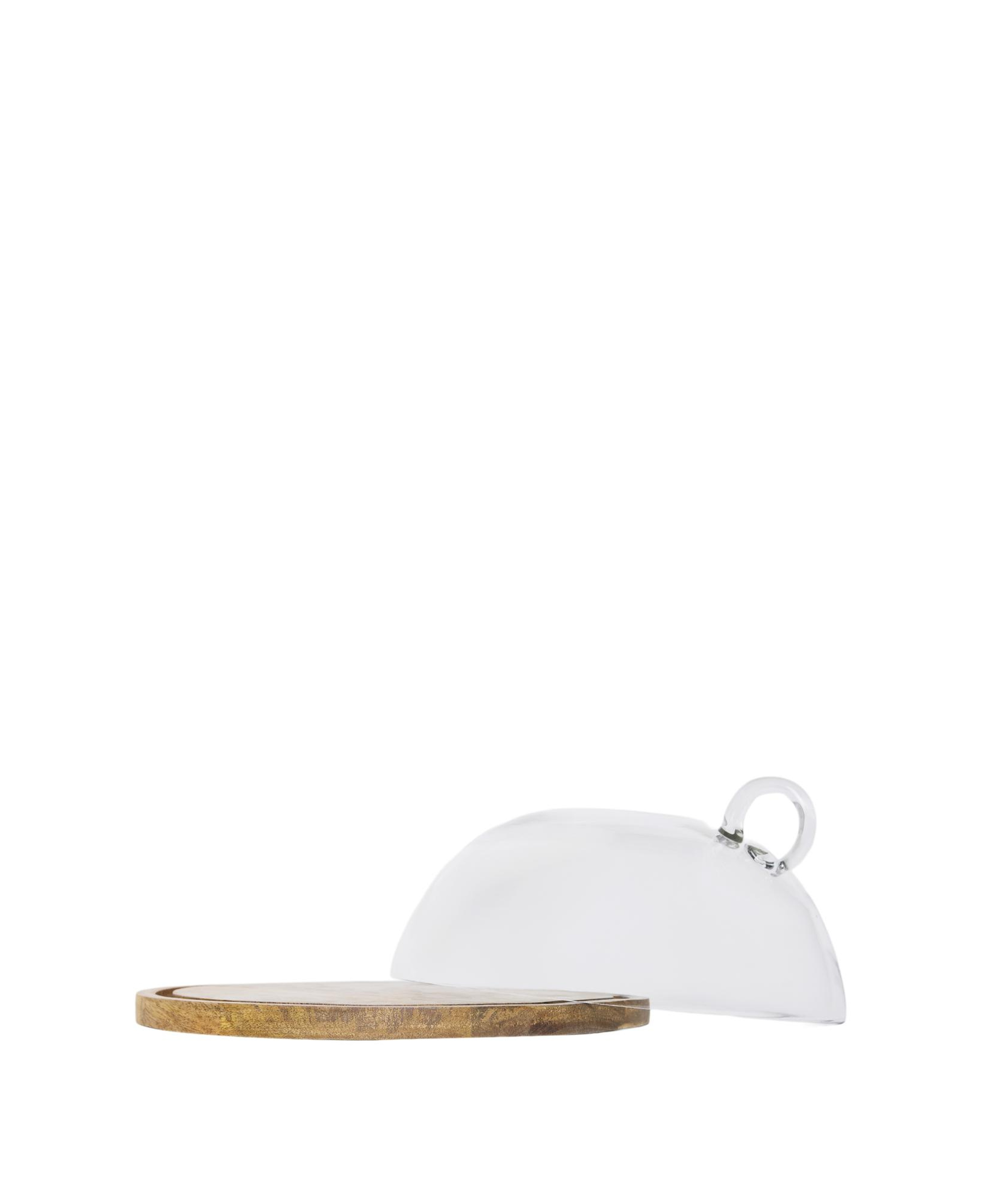 YARGICI Cam Kapaklı Mango Ağacı Yuvarlak Servis Tabağı(30x15 Cm)