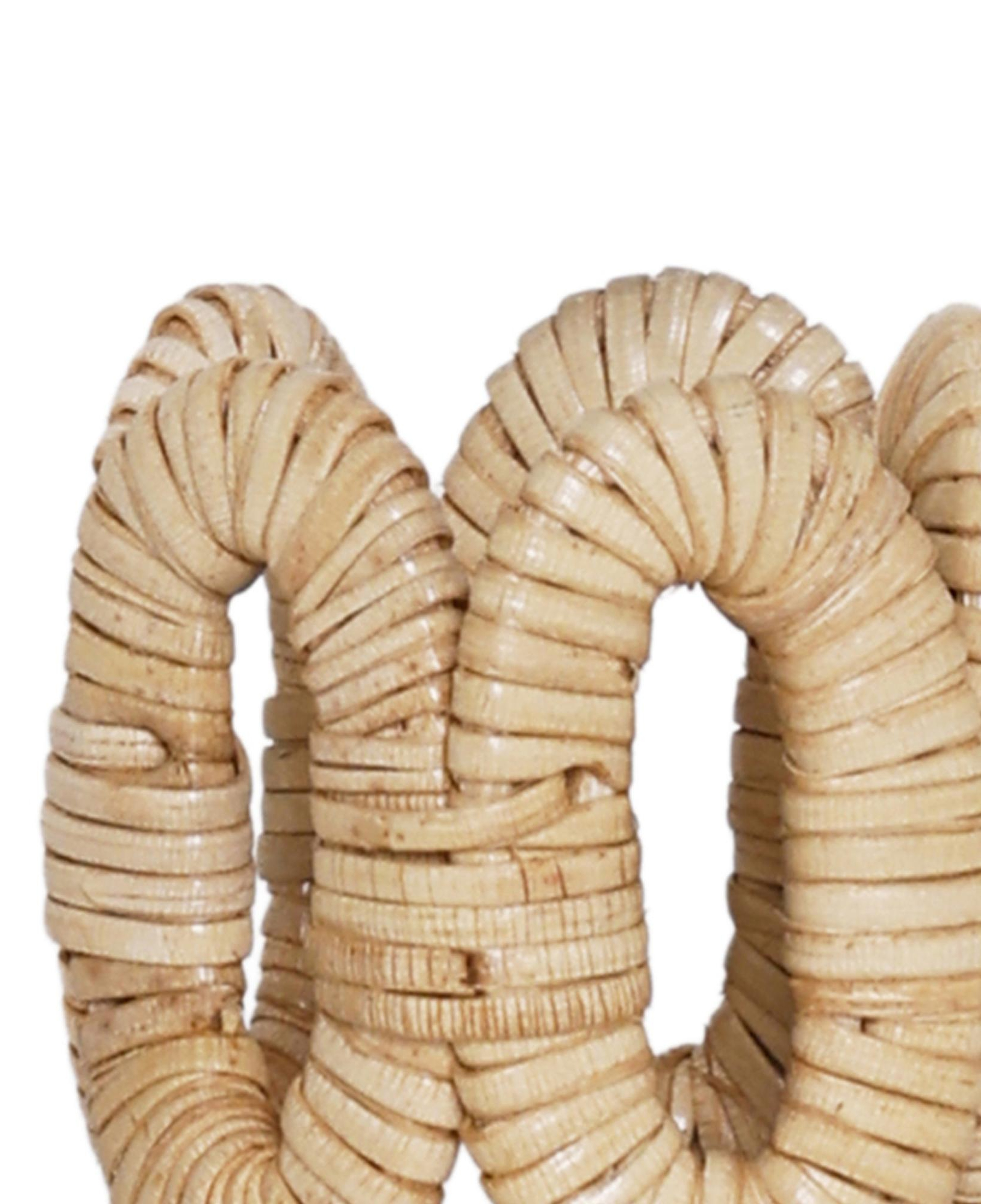 YARGICI Rattan Yuvarlak Detaylı Peçete Halkası(6x6 Cm)