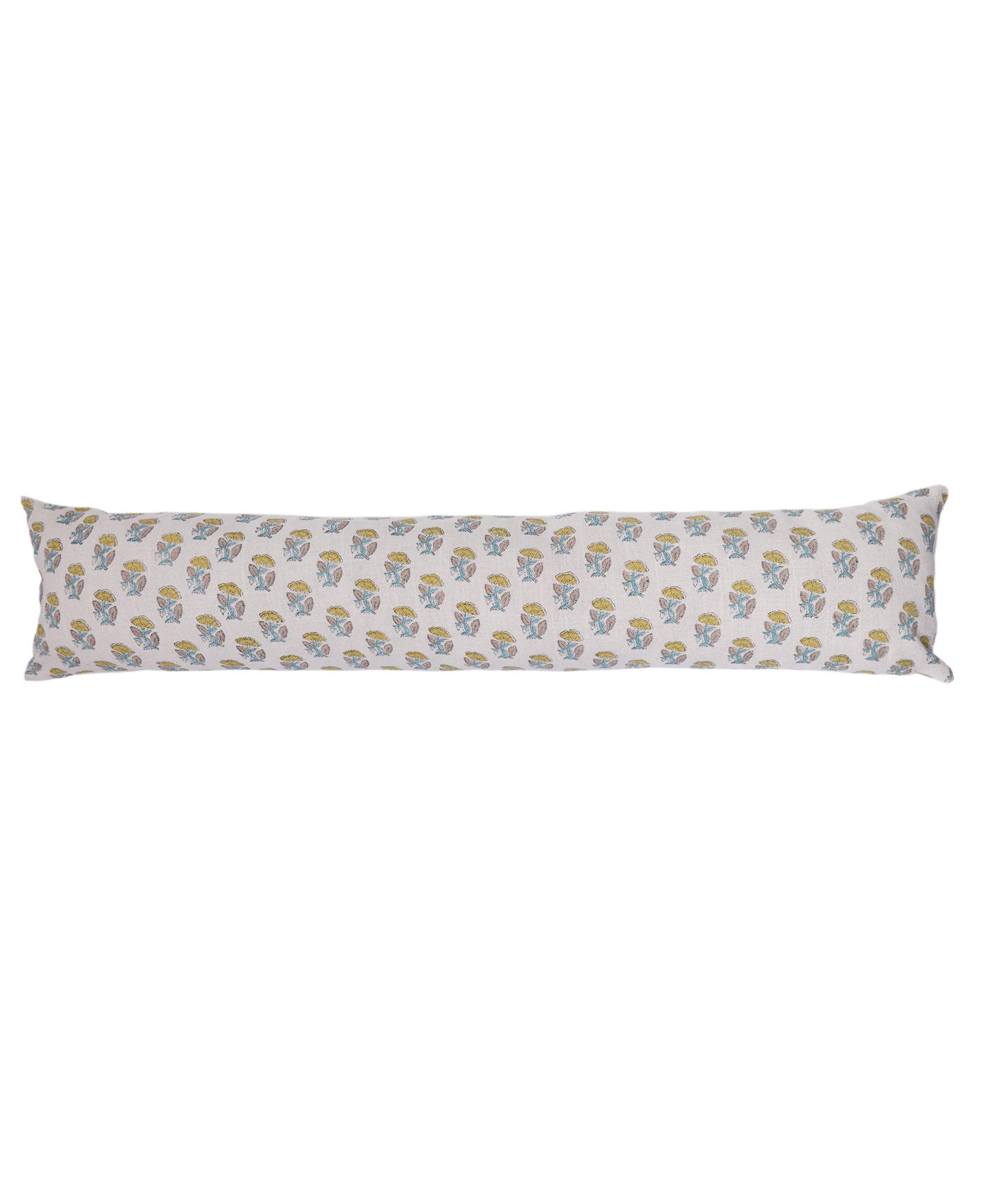 YARGICI Çiçek Desenli Pamuk Kumaş Dikdörtgen Yastık(90x20 Cm)