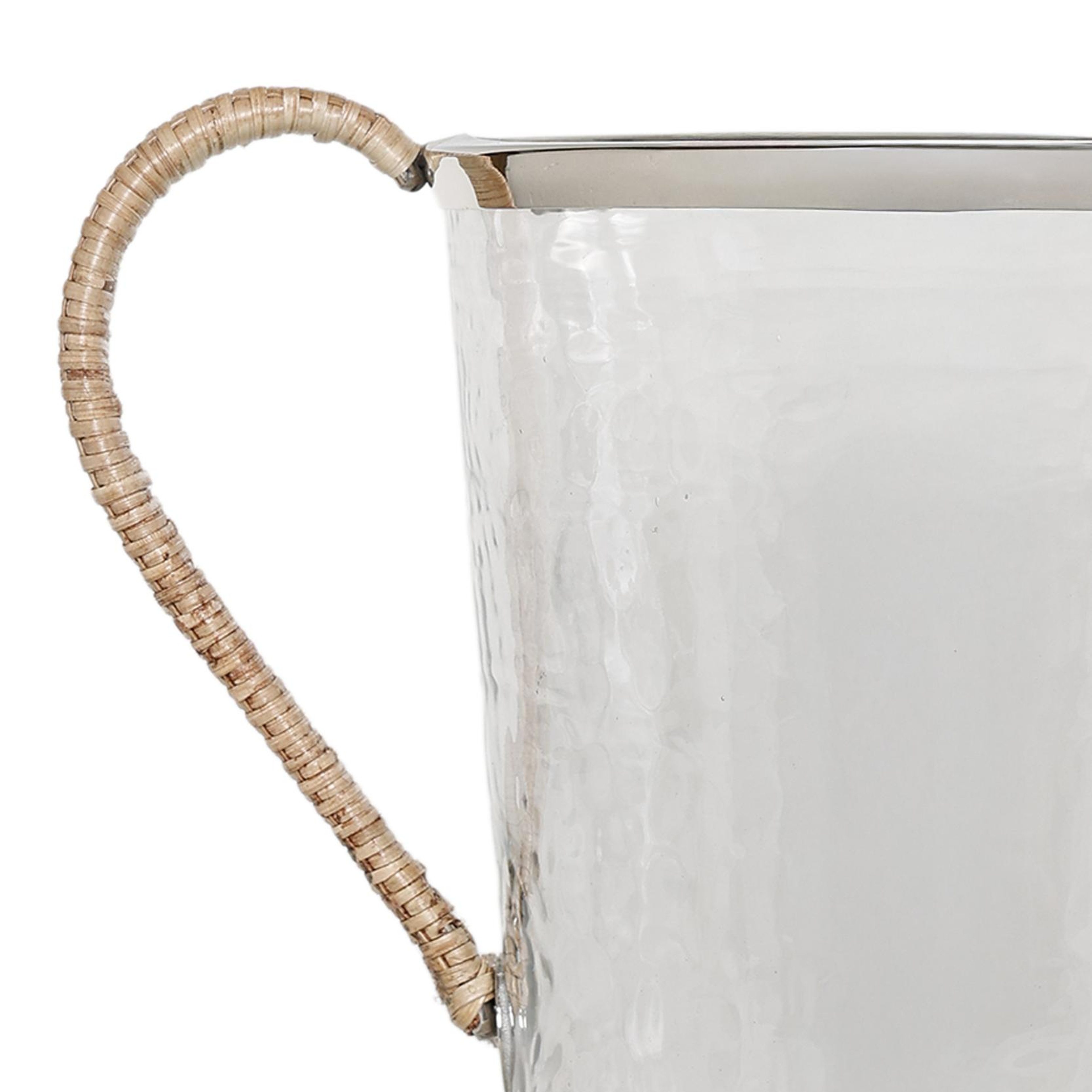 YARGICI Rattan Saplı Cam Silindir Buz Kovası(21x37x22 Cm)