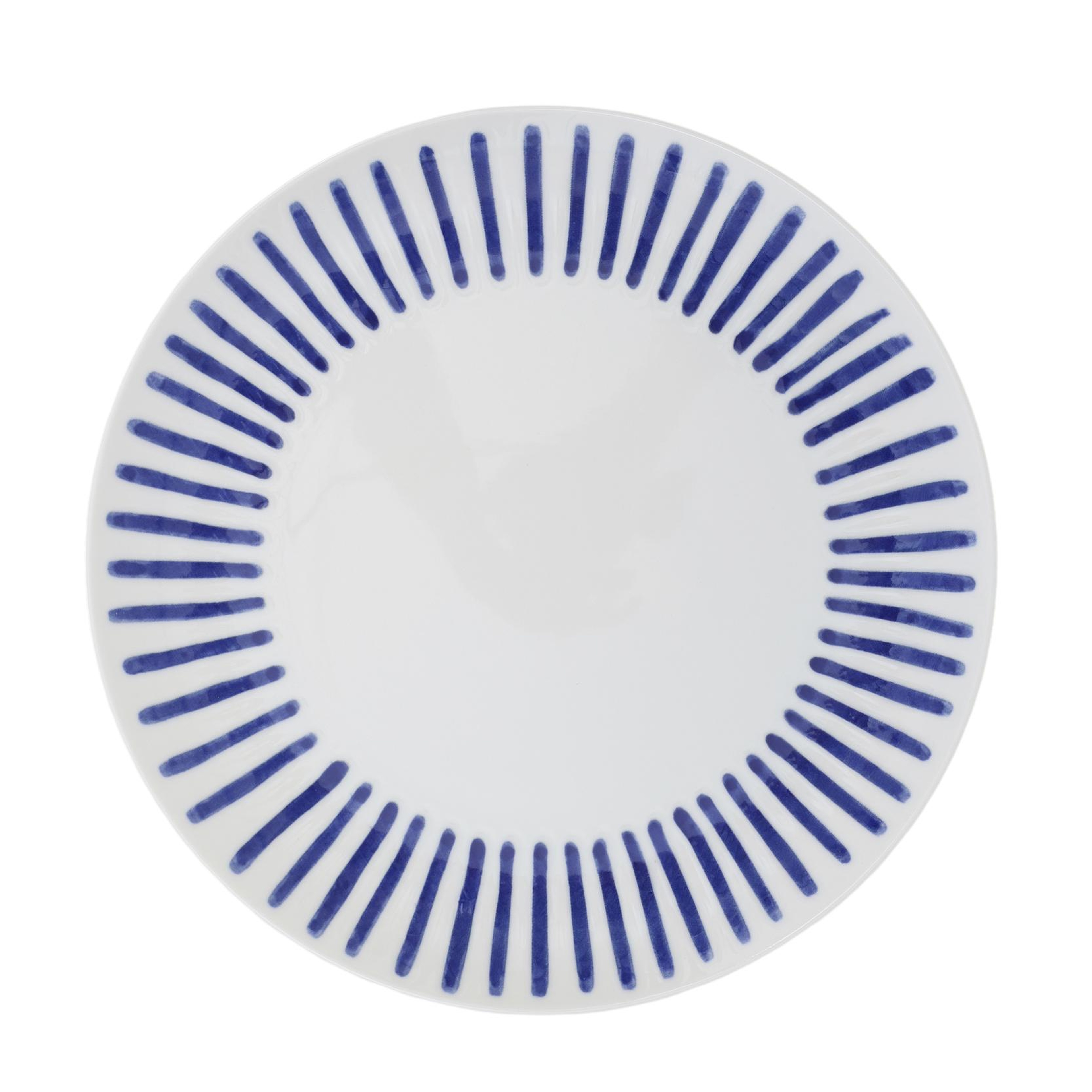 YARGICI Çizgi Desenli Porselen Yemek Tabağı(27 Cm)