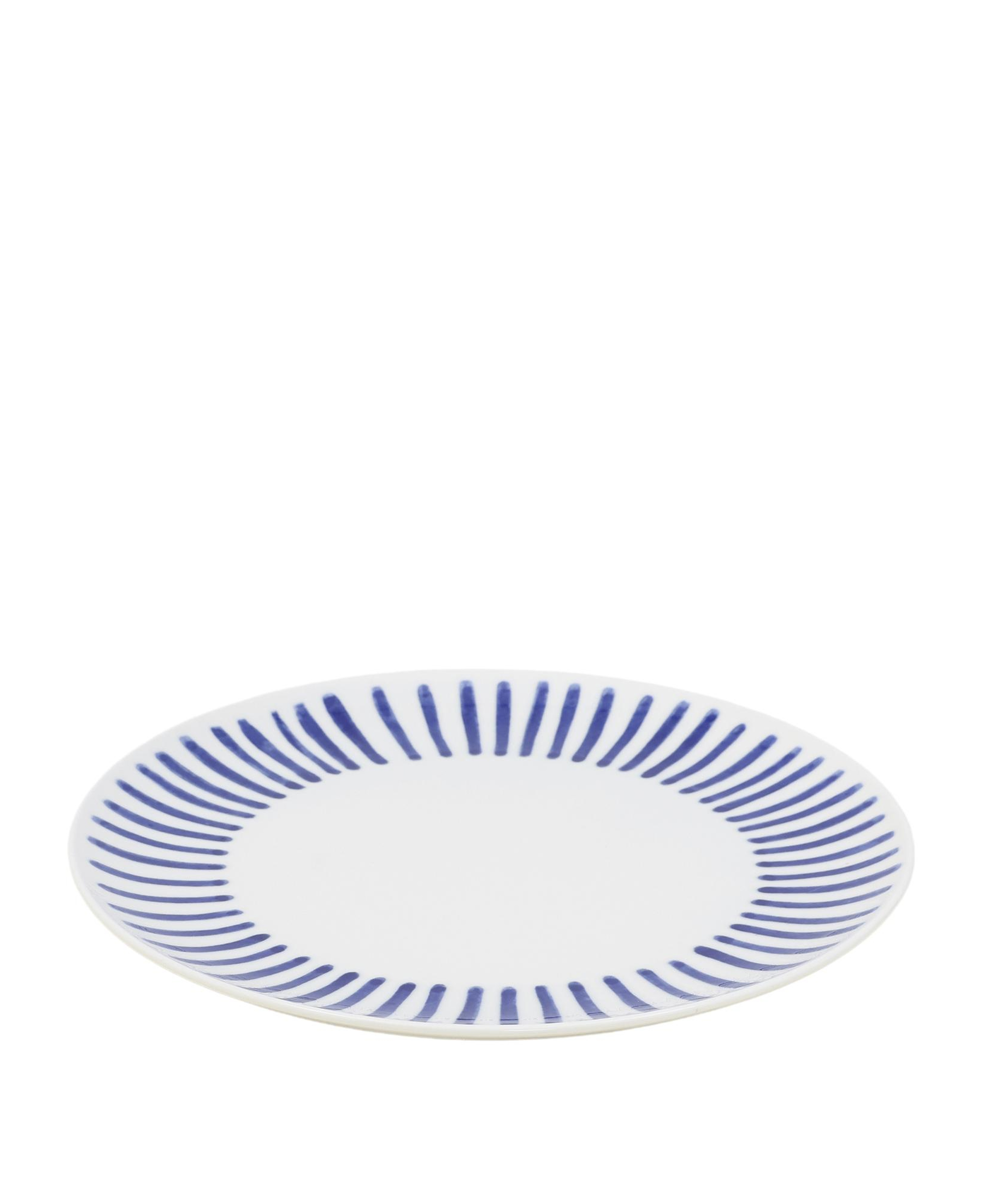 YARGICI Çizgi Desenli Porselen Yemek Tabağı(27 Cm)