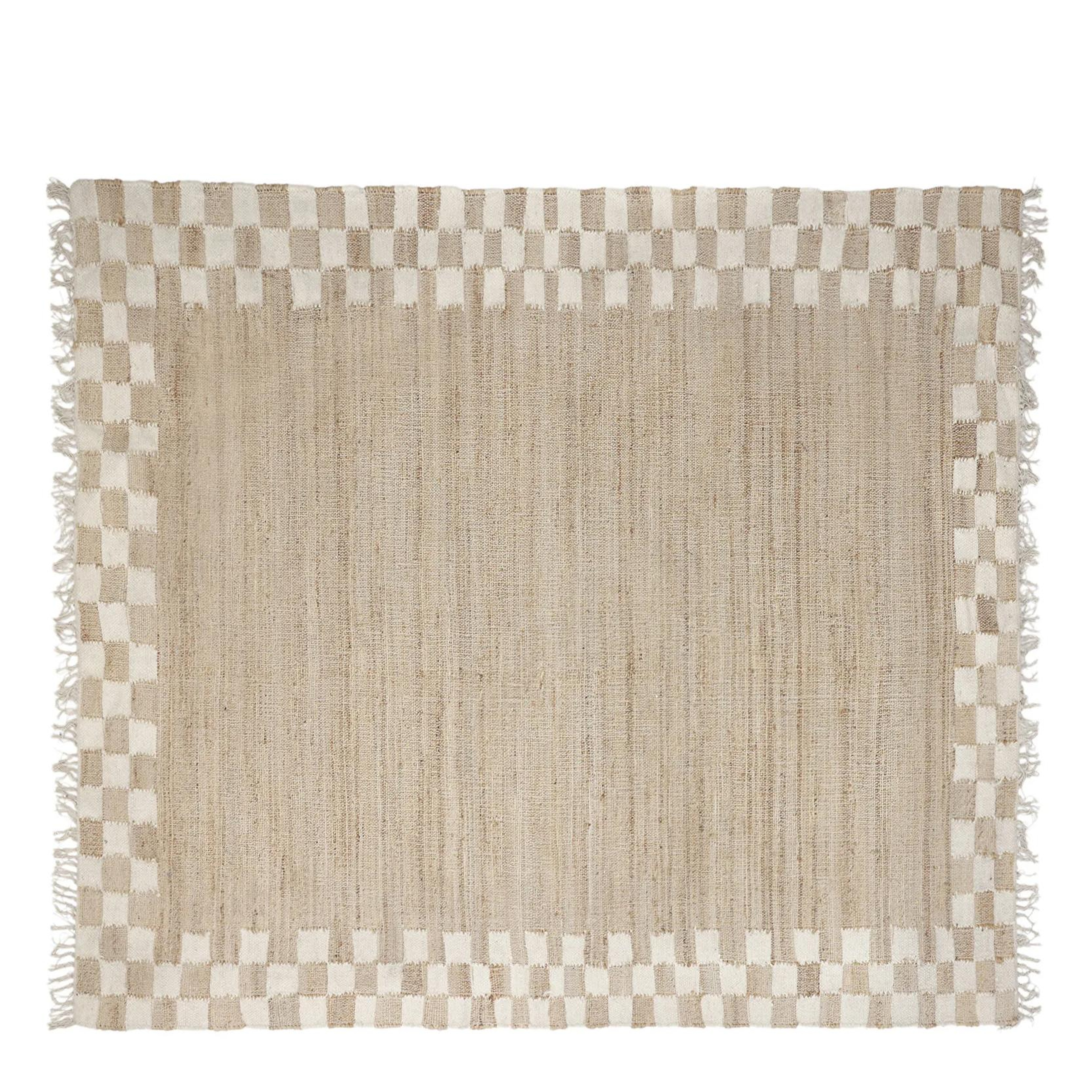 YARGICI Kare Desenli Jüt Dikdörtgen Halı(160x230 Cm)