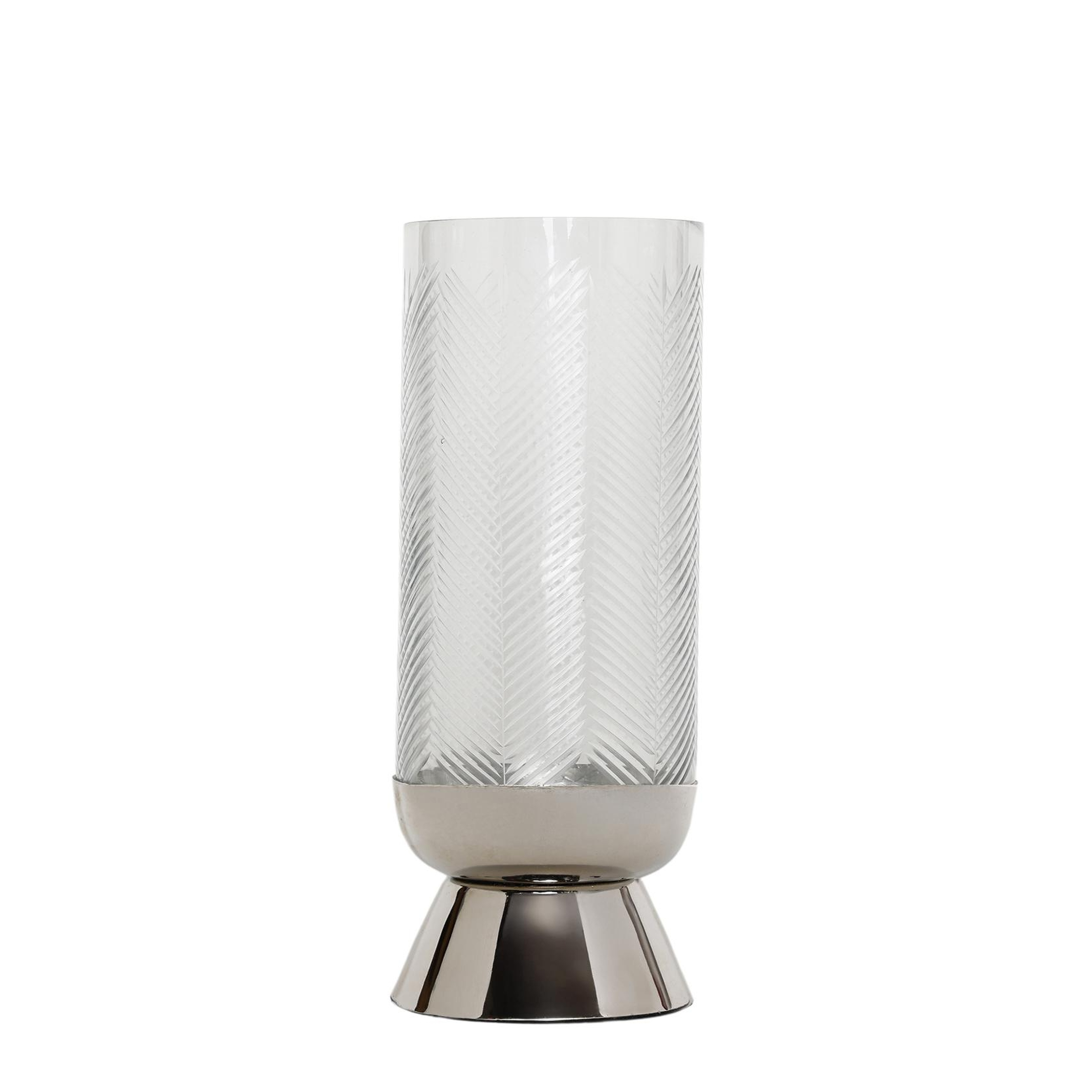 YARGICI Metal Ayaklı Cam Silindir Fener(33x13 Cm)