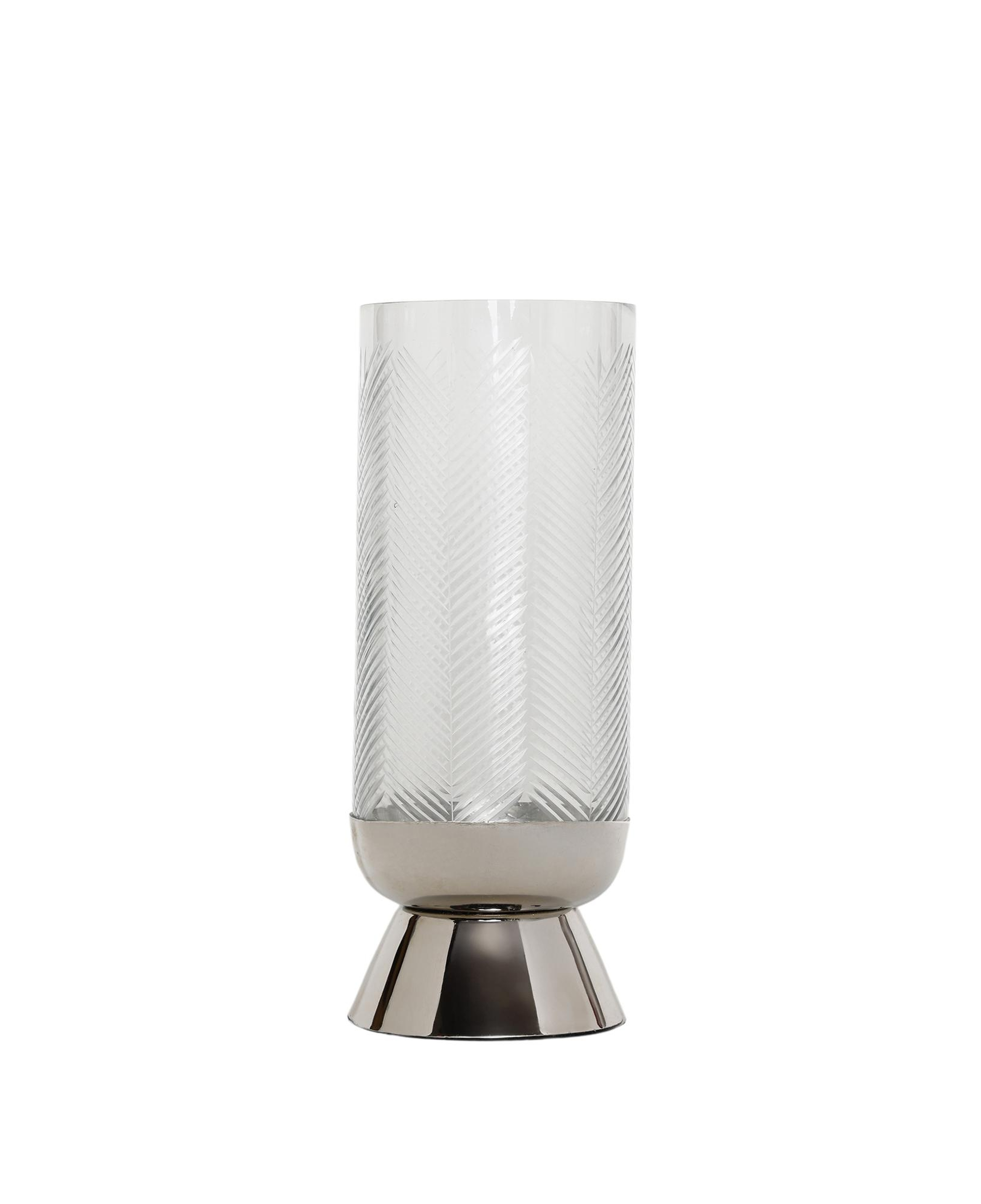 YARGICI Metal Ayaklı Cam Silindir Fener(33x13 Cm)