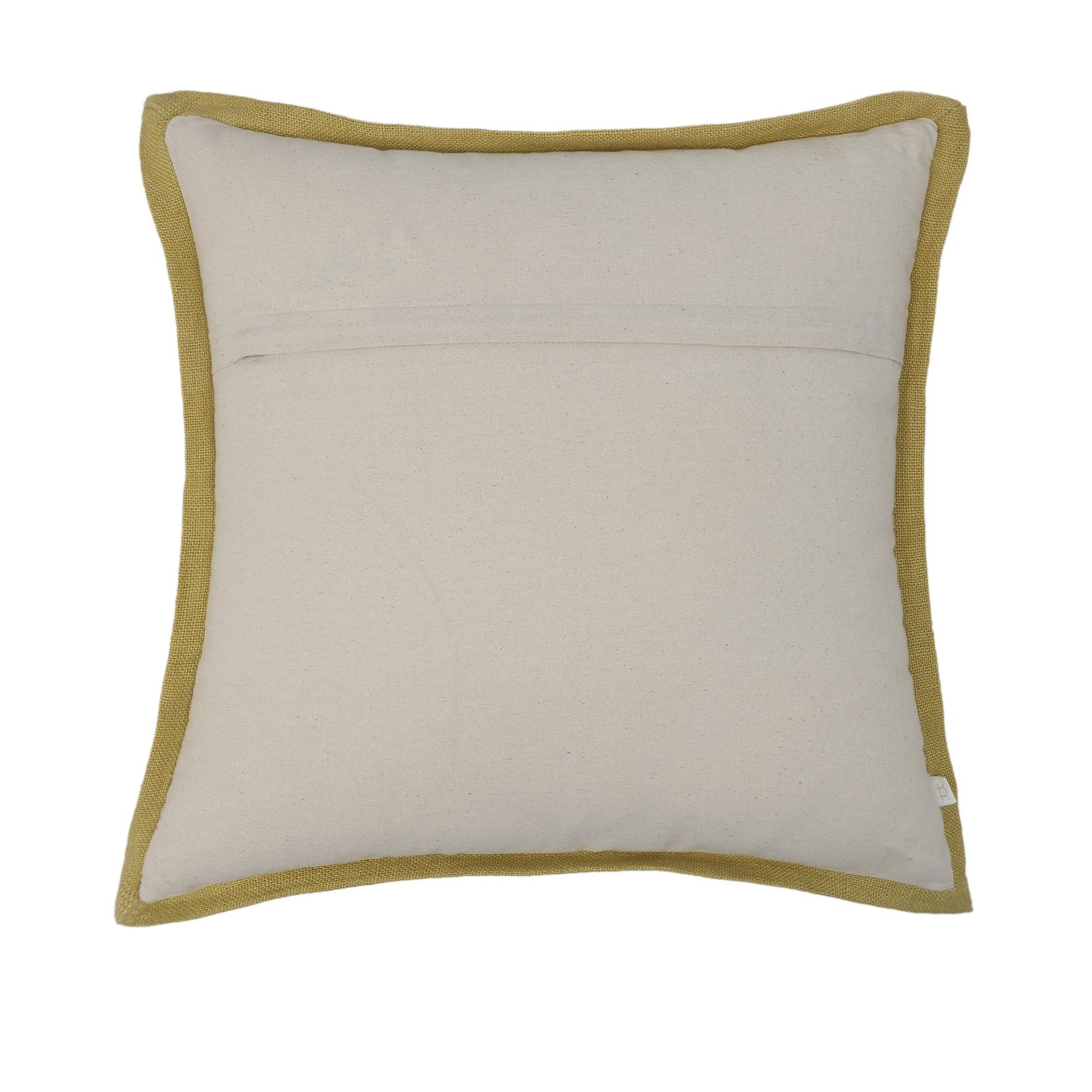 YARGICI Overlok Kenarlı Keten Pamuk Kare Yastık(45x45 Cm)