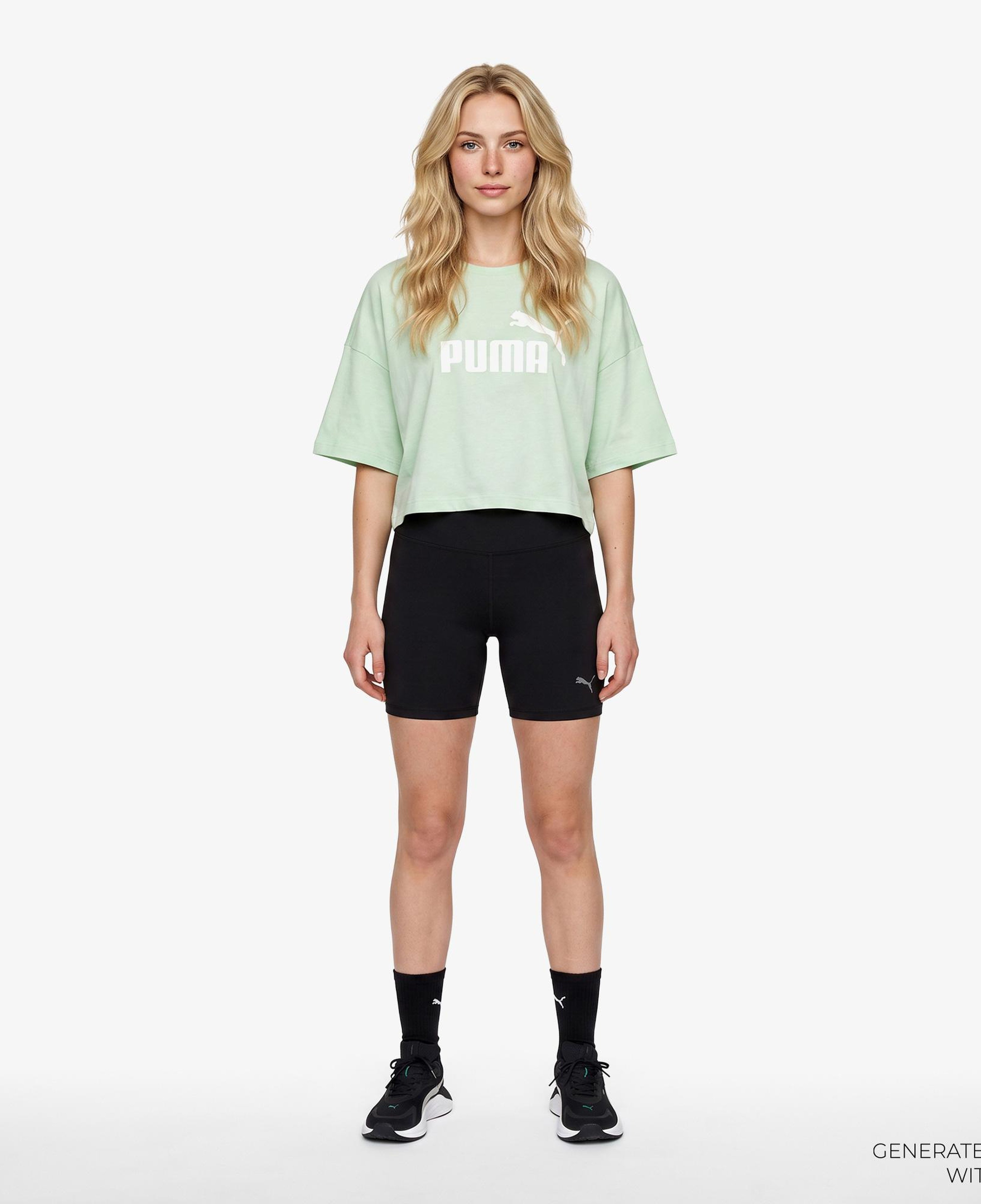 Puma Essentials Cropped Logo Kadın Beyaz T-Shirt