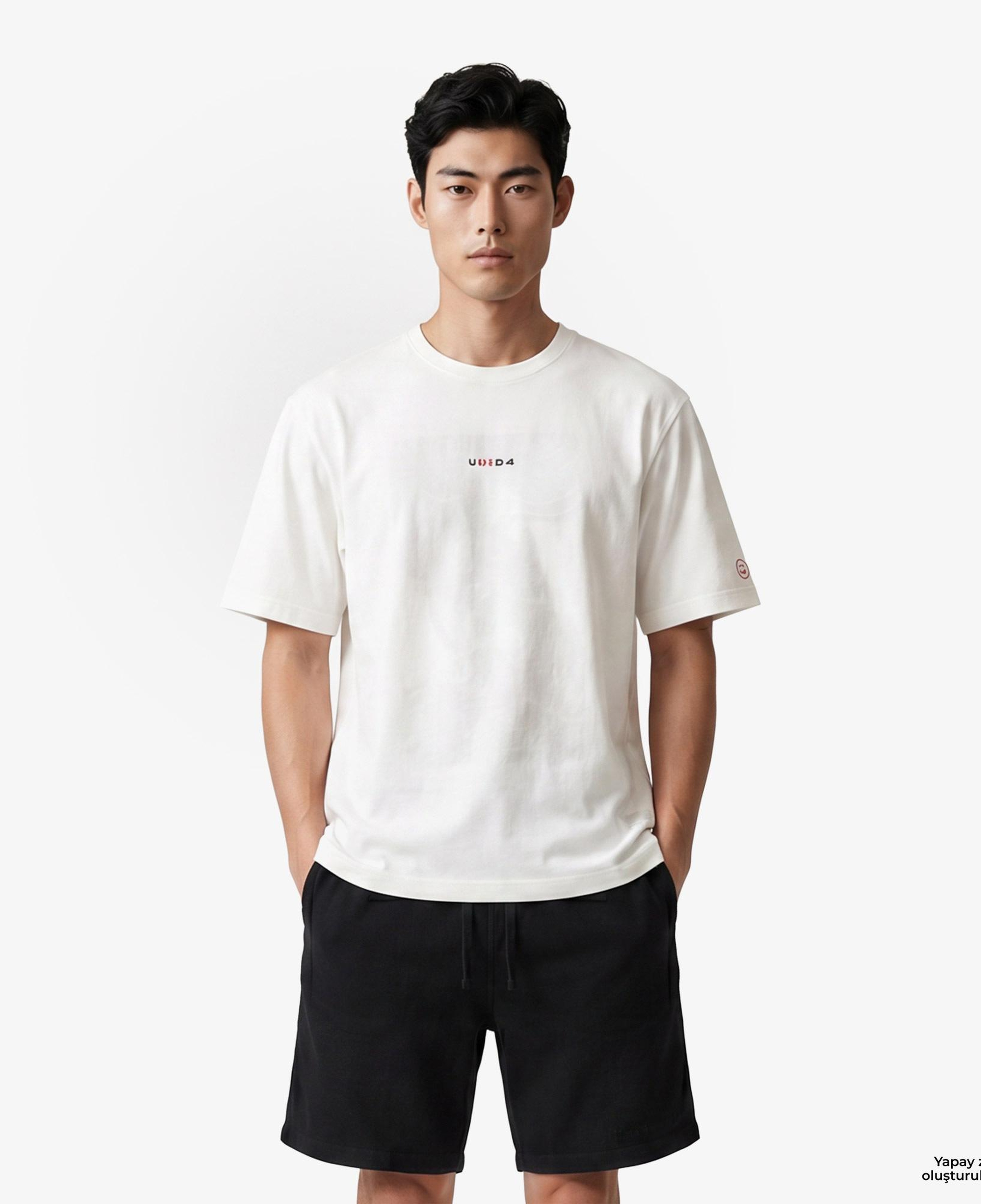 UNITED4 Regular Fit Erkek Krem T-Shirt