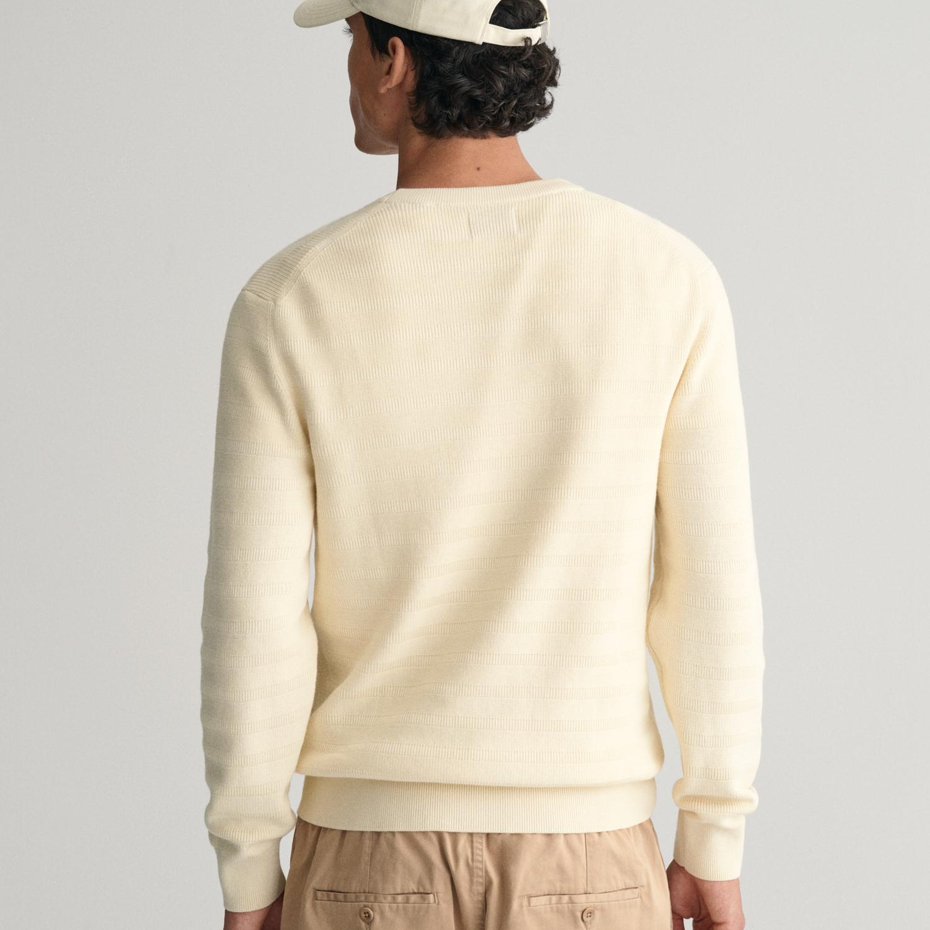 GANT Erkek Krem Regular Fit Bisiklet Yaka Kazak