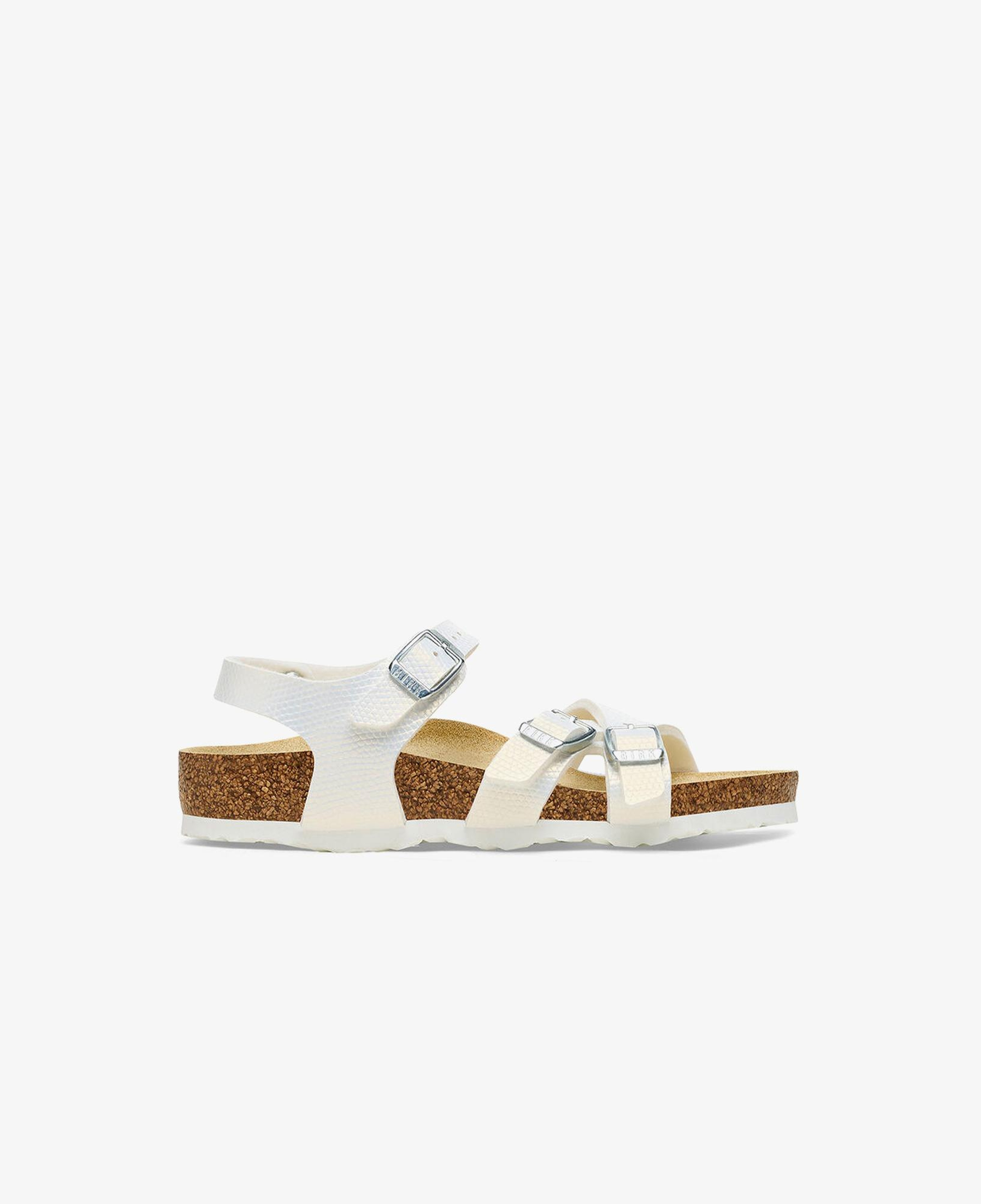Birkenstock Kumba Bf Shiny Lizard Embossed Çocuk Beyaz Terlik
