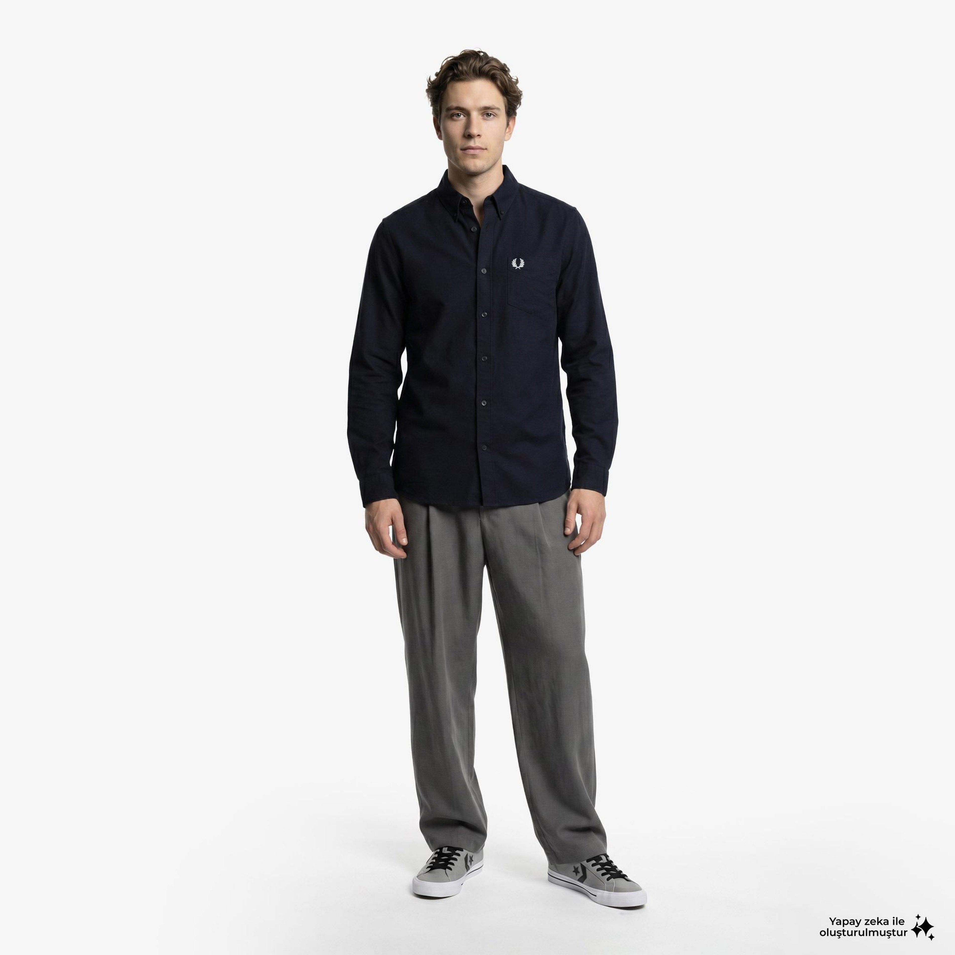 Fred Perry Oxford Erkek Lacivert Gömlek