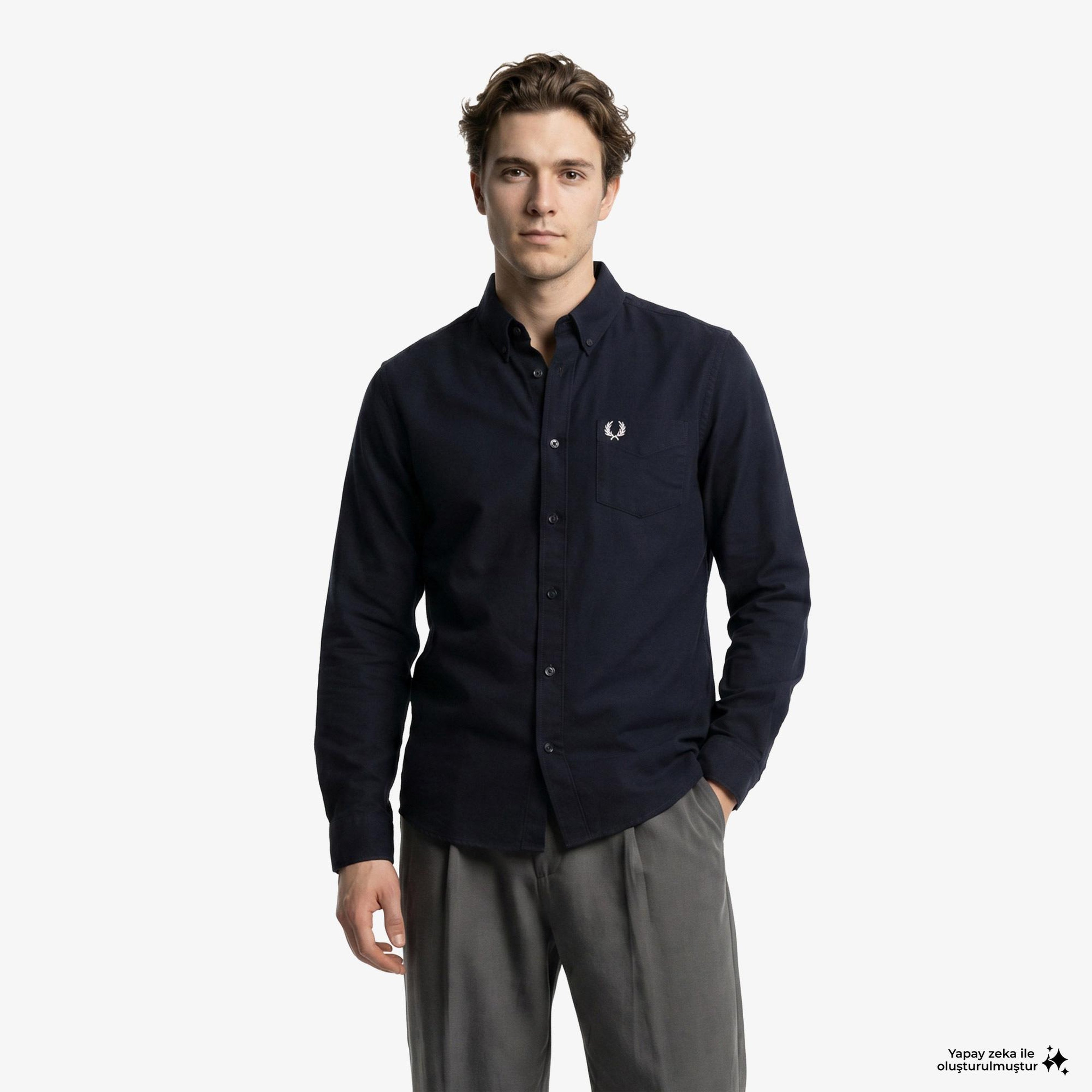 Fred Perry Oxford Erkek Lacivert Gömlek