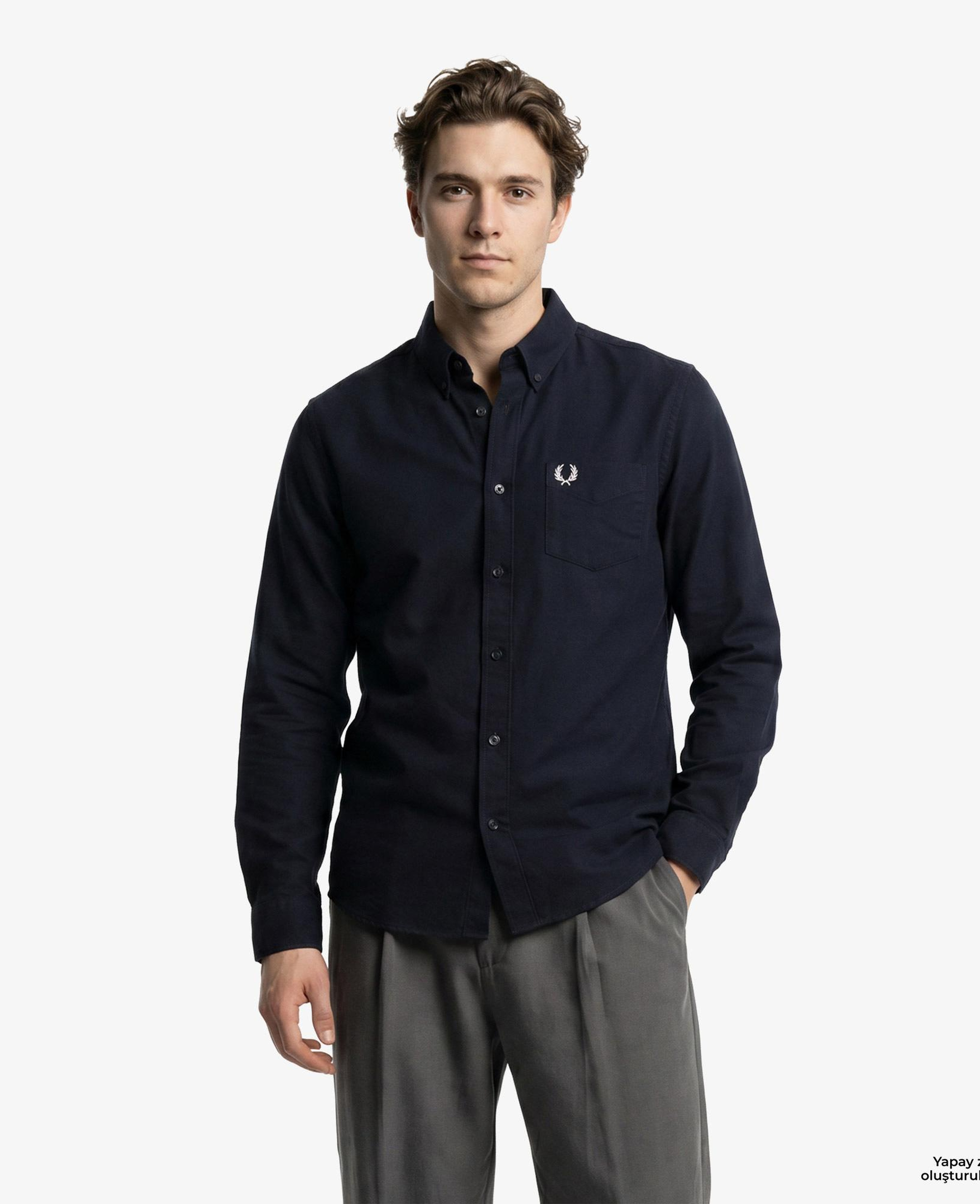 Fred Perry Oxford Erkek Lacivert Gömlek