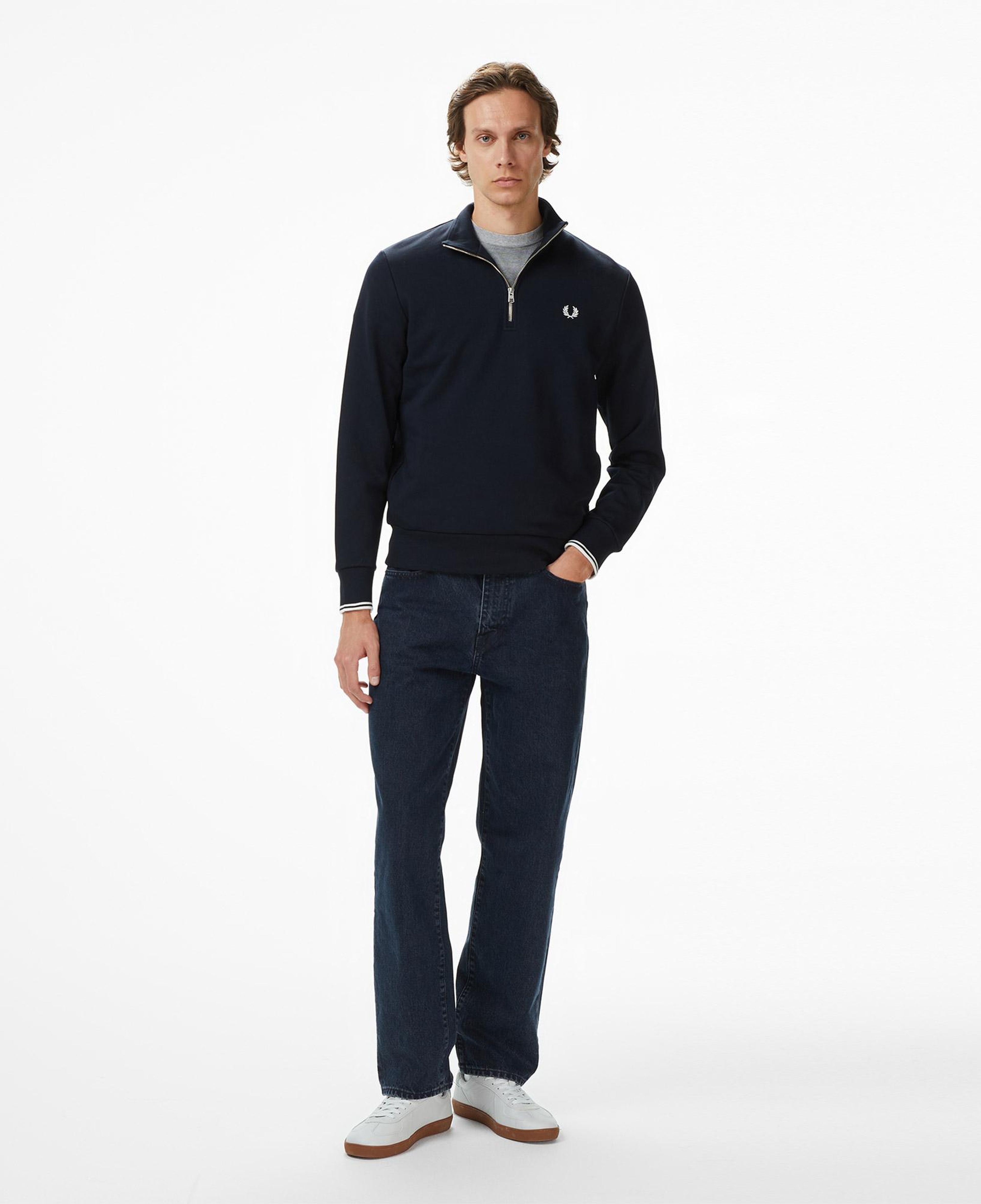 Fred Perry Yarım Fermuarlı Erkek Lacivert Sweatshirt