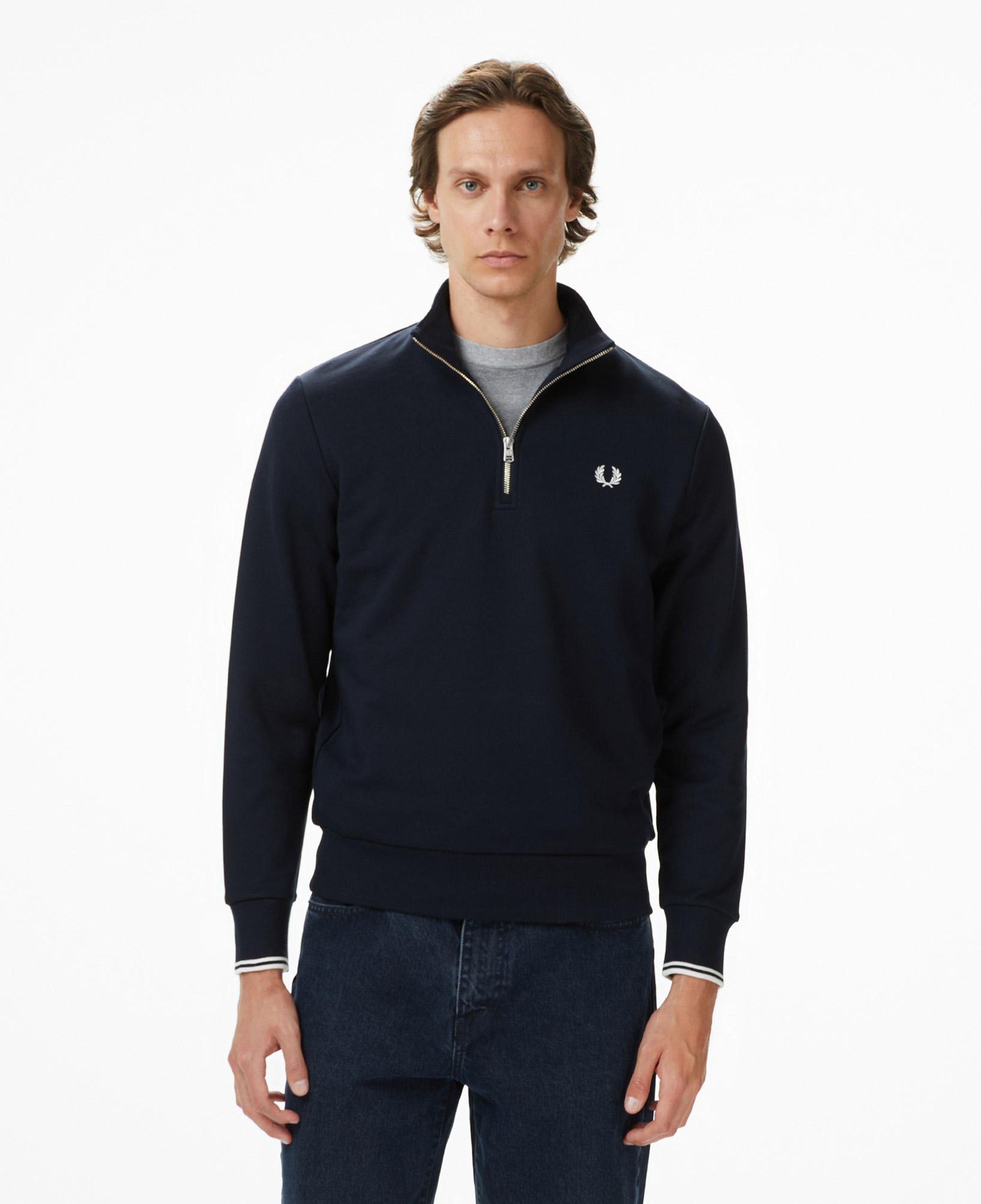 Fred Perry Yarım Fermuarlı Erkek Lacivert Sweatshirt